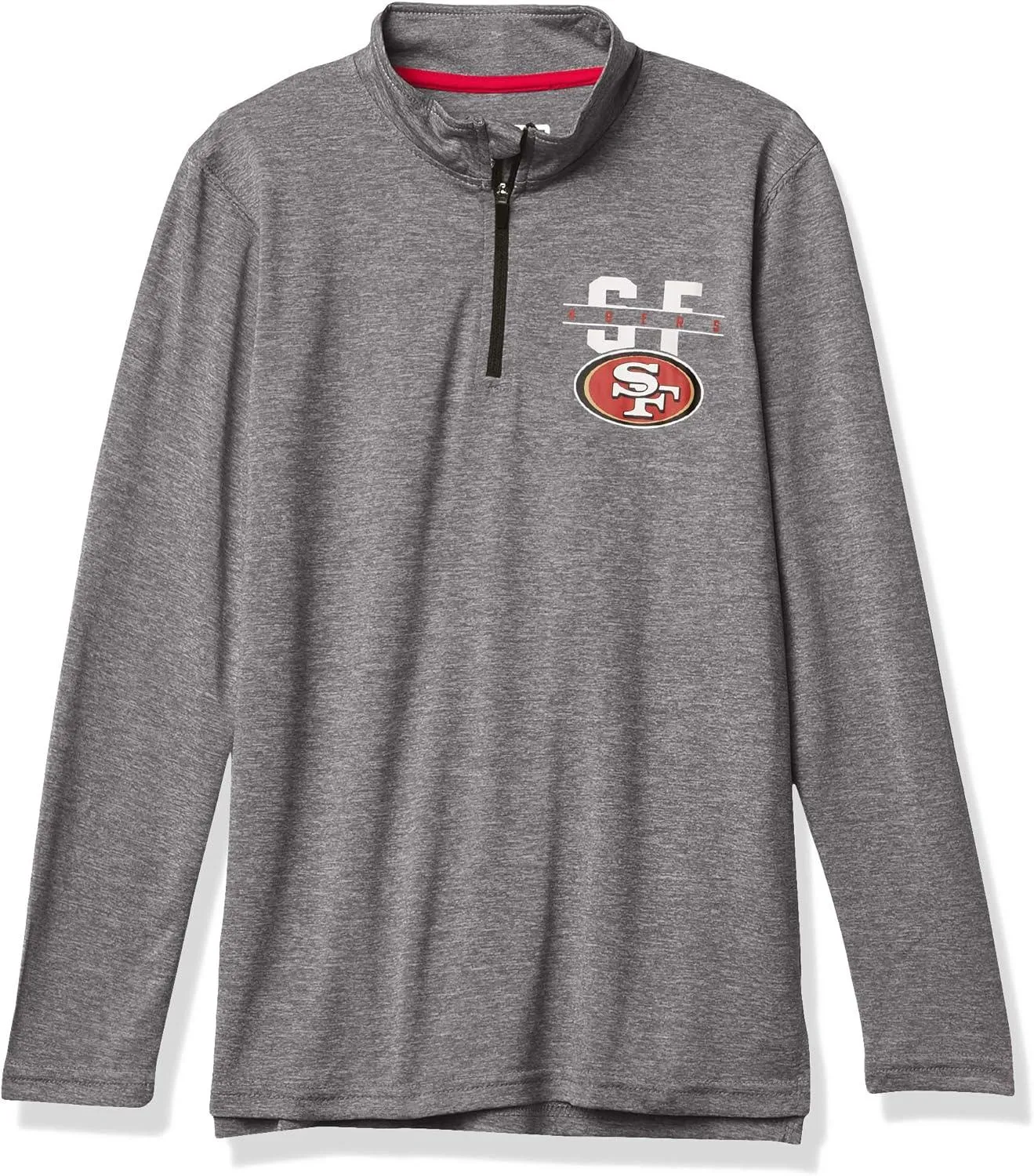 NFL Official Youth Super Soft Quarter Zip Long Sleeve T-Shirt|San Francisco 49ers