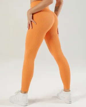 Nieve Ribbed Seamless Leggings - Jaffa