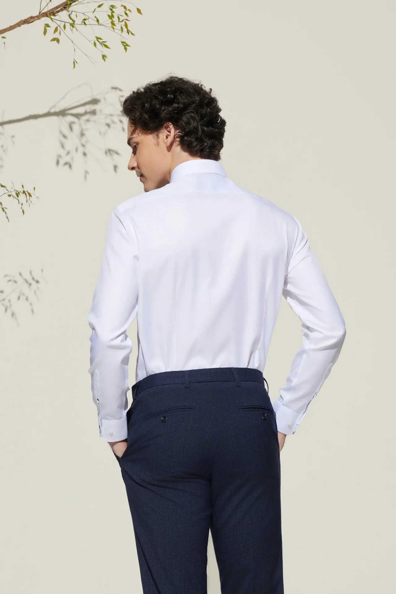 Non-Iron Premium Cotton Smart Fit Dobby Twill Shirt with Design Detail