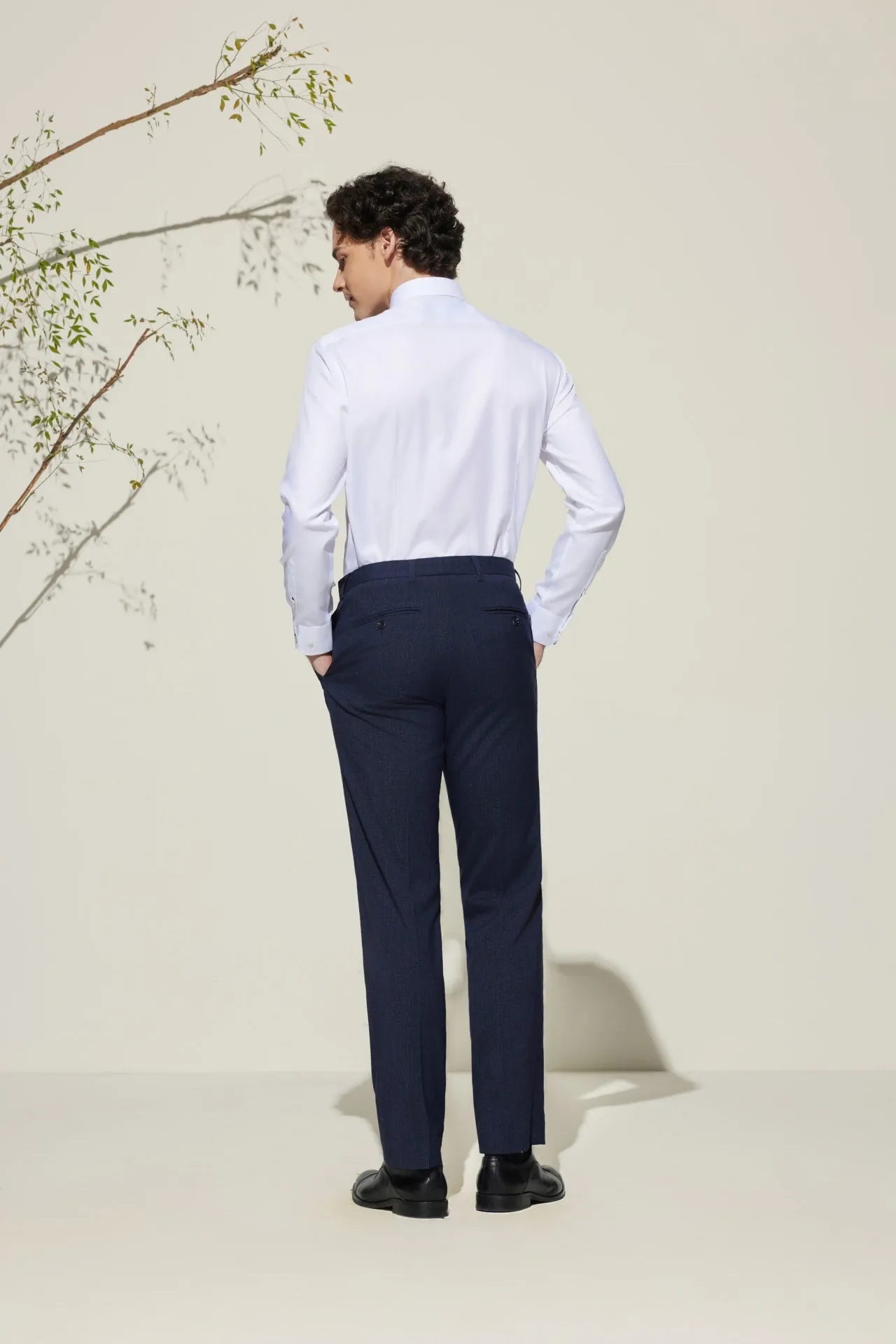 Non-Iron Premium Cotton Smart Fit Dobby Twill Shirt with Design Detail