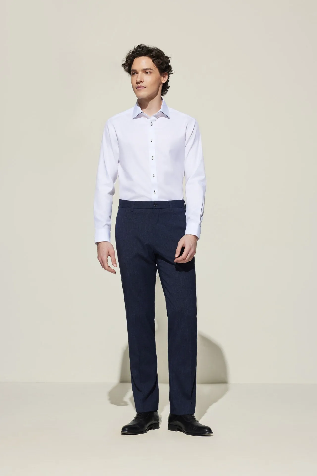 Non-Iron Premium Cotton Smart Fit Dobby Twill Shirt with Design Detail