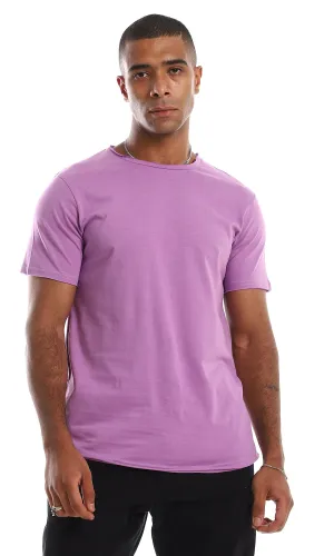 O154944 Light Purple Cotton Slip On T-Shirt - Light Purple