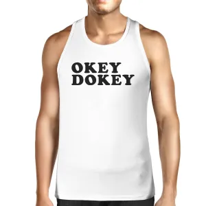 Okey Dokey Men's White Cotton Tank Top Simple Design Tanks For Men