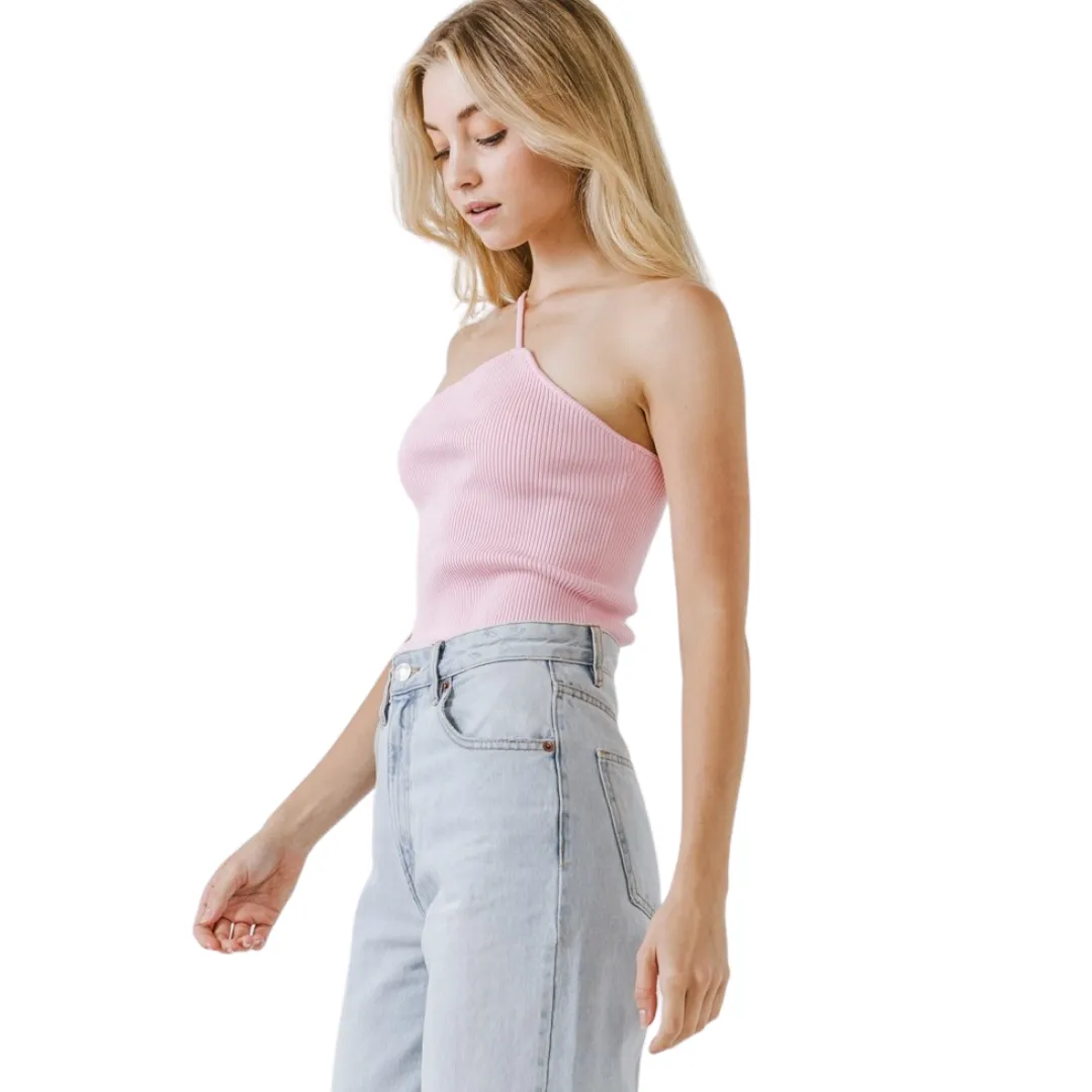 One Shoulder Shoulder Knit Tank Top
