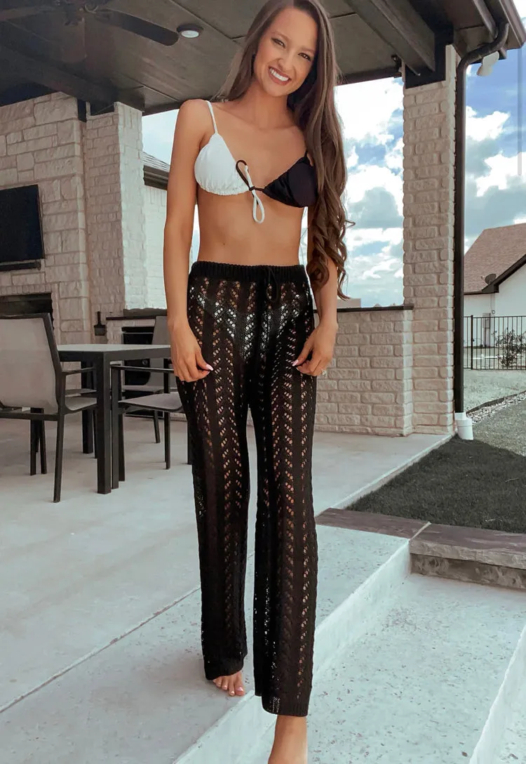 Open Knit Crochet Pants