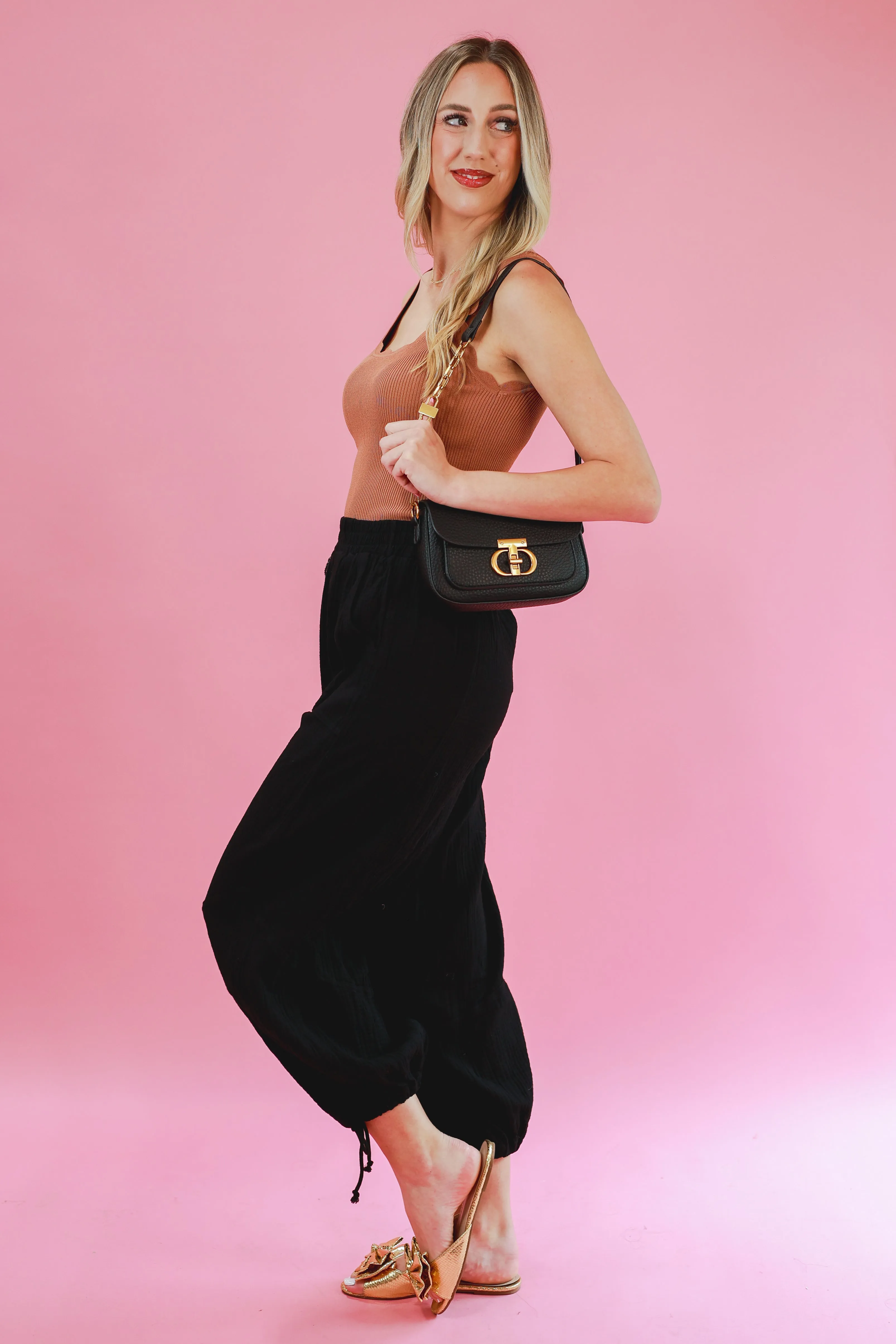Park Stroll Gauze Jogger Pant In Black