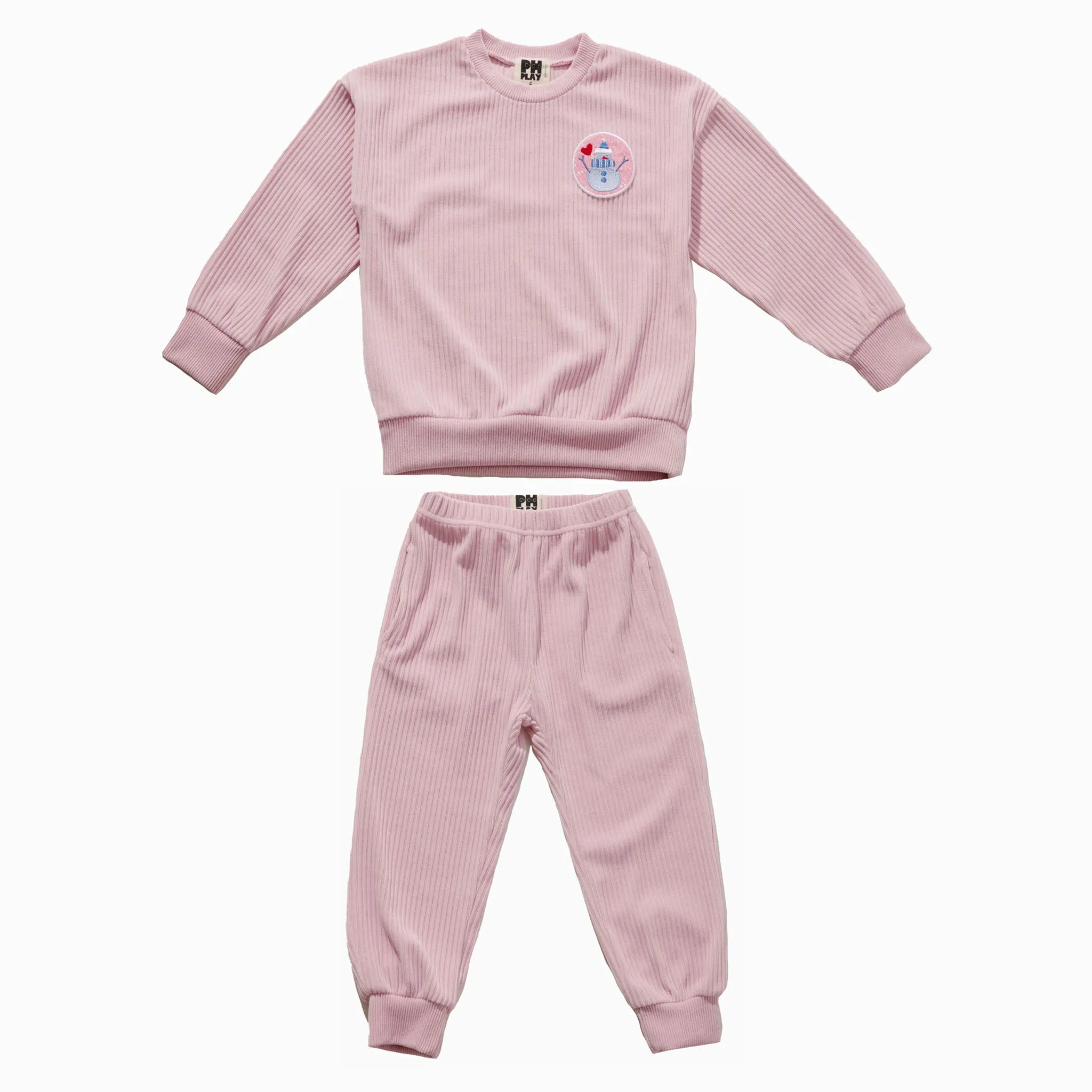 Patched Sweatshirt Set