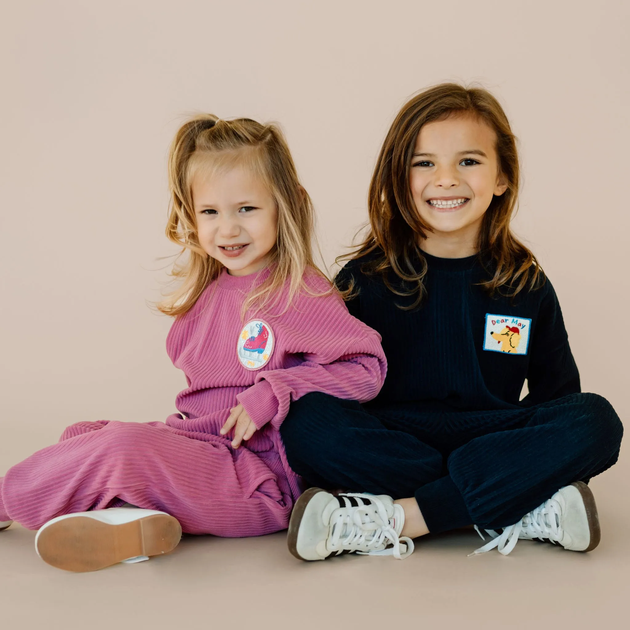 Patched Sweatshirt Set