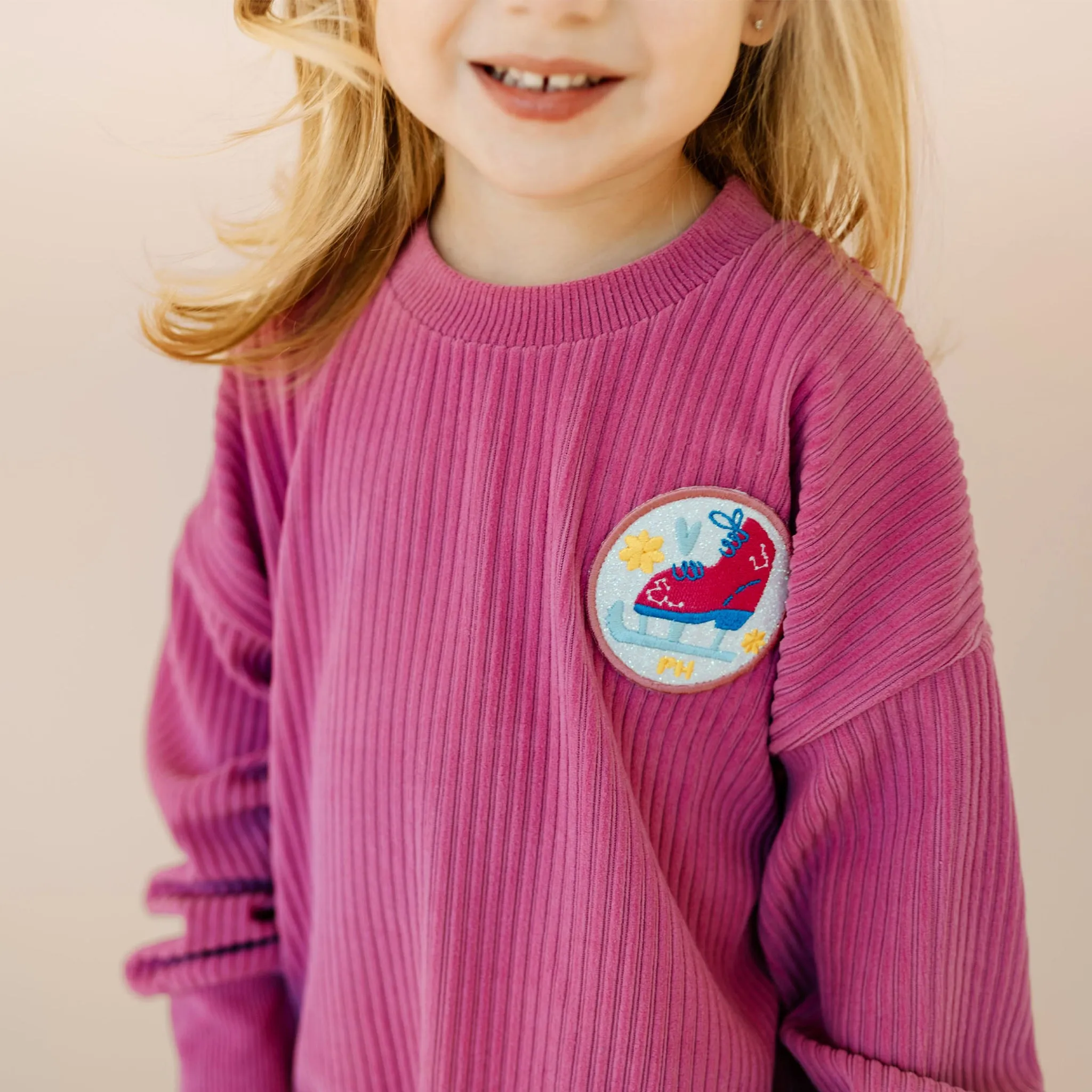 Patched Sweatshirt Set