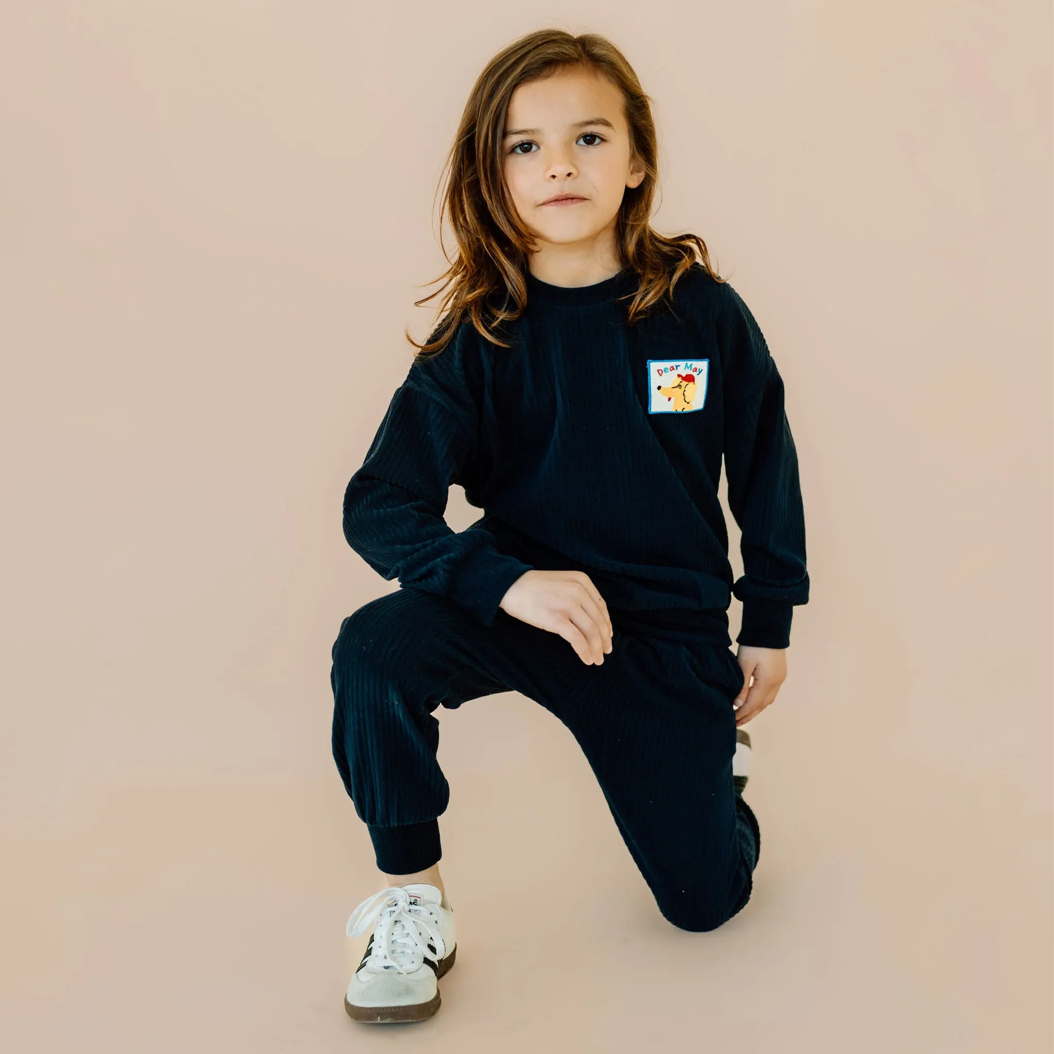 Patched Sweatshirt Set