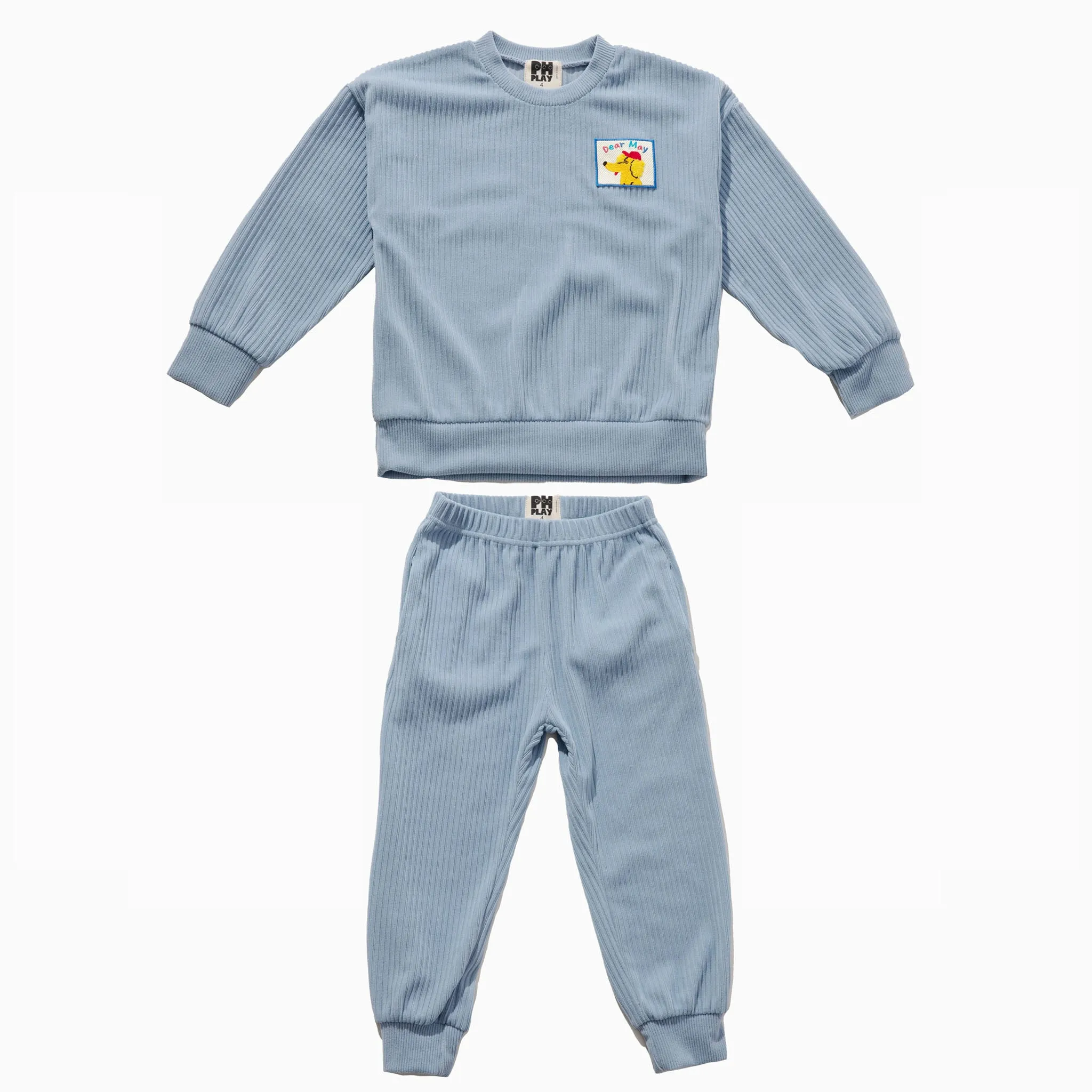 Patched Sweatshirt Set