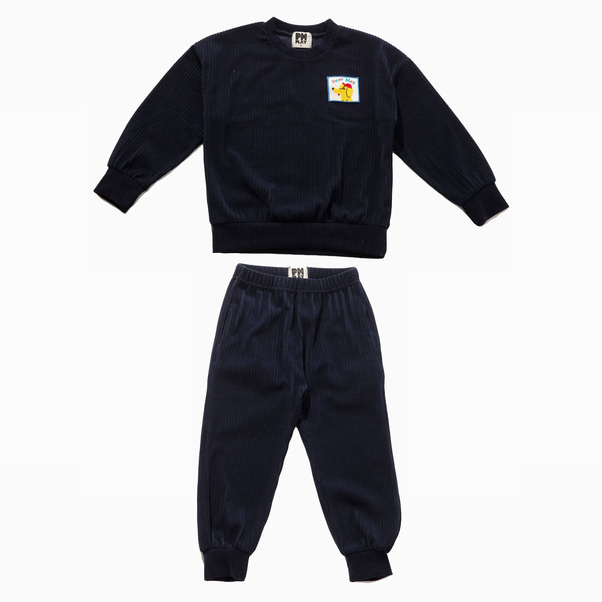 Patched Sweatshirt Set