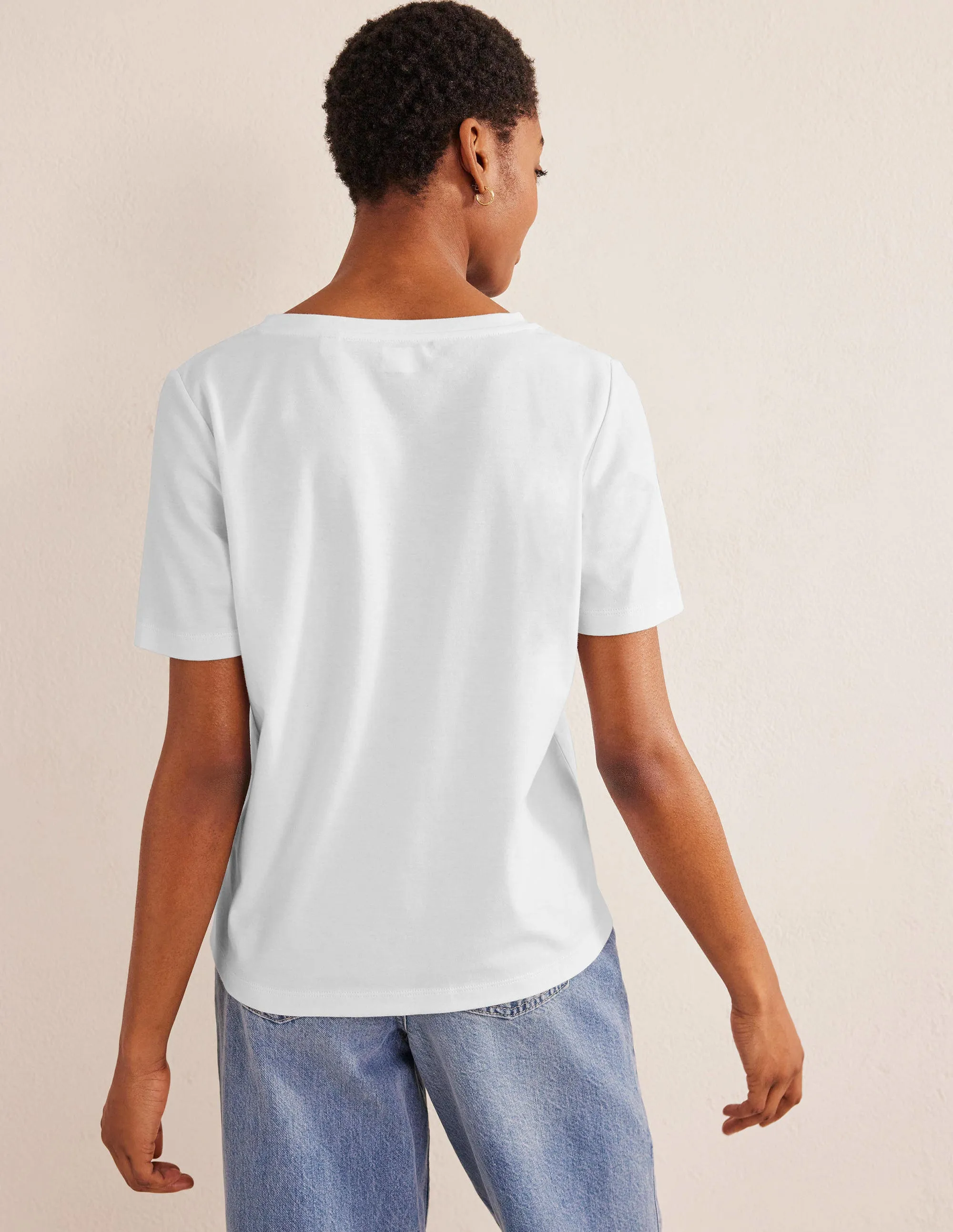 Perfect V-Neck T-Shirt-White