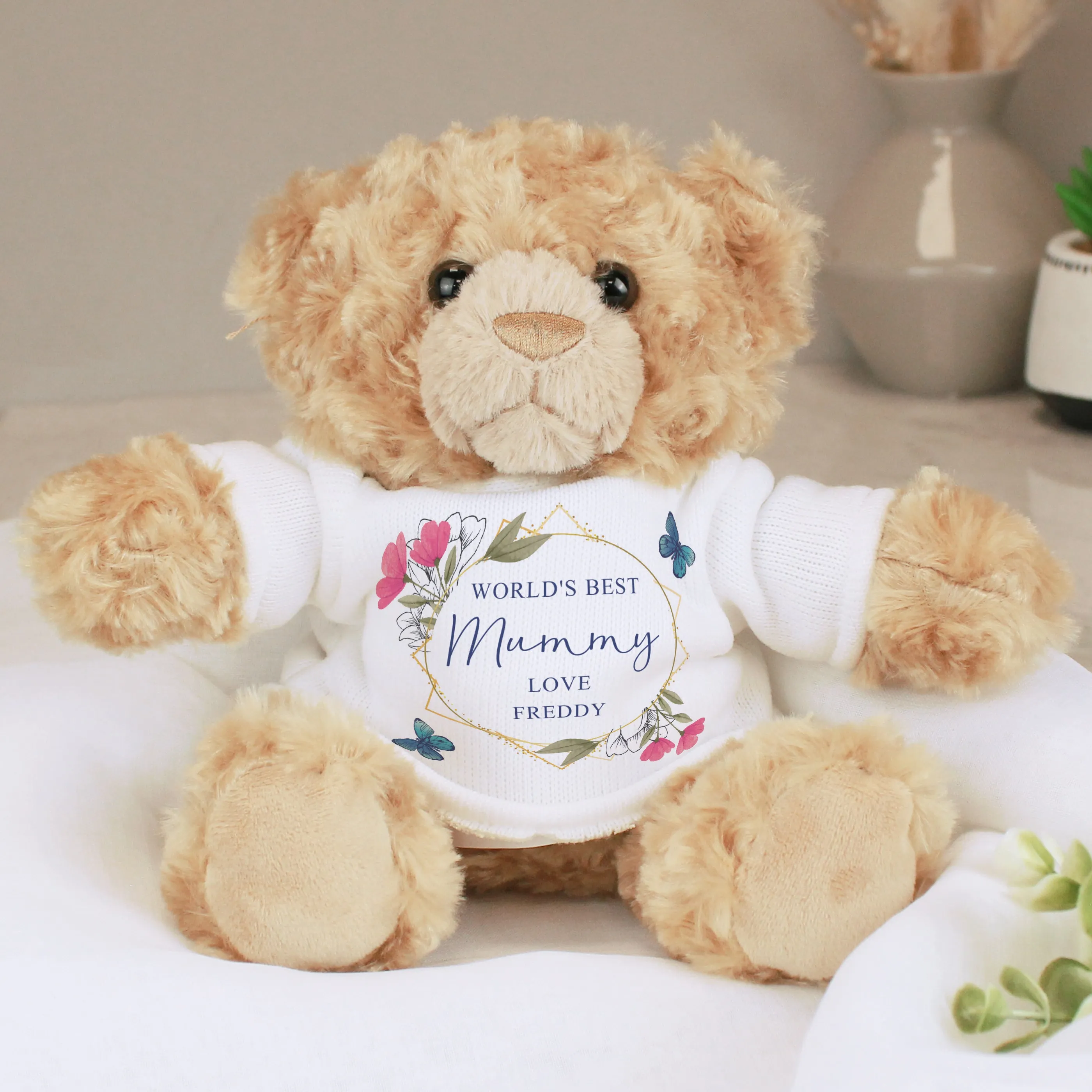 Personalised Teddy Bear - Geometric Design