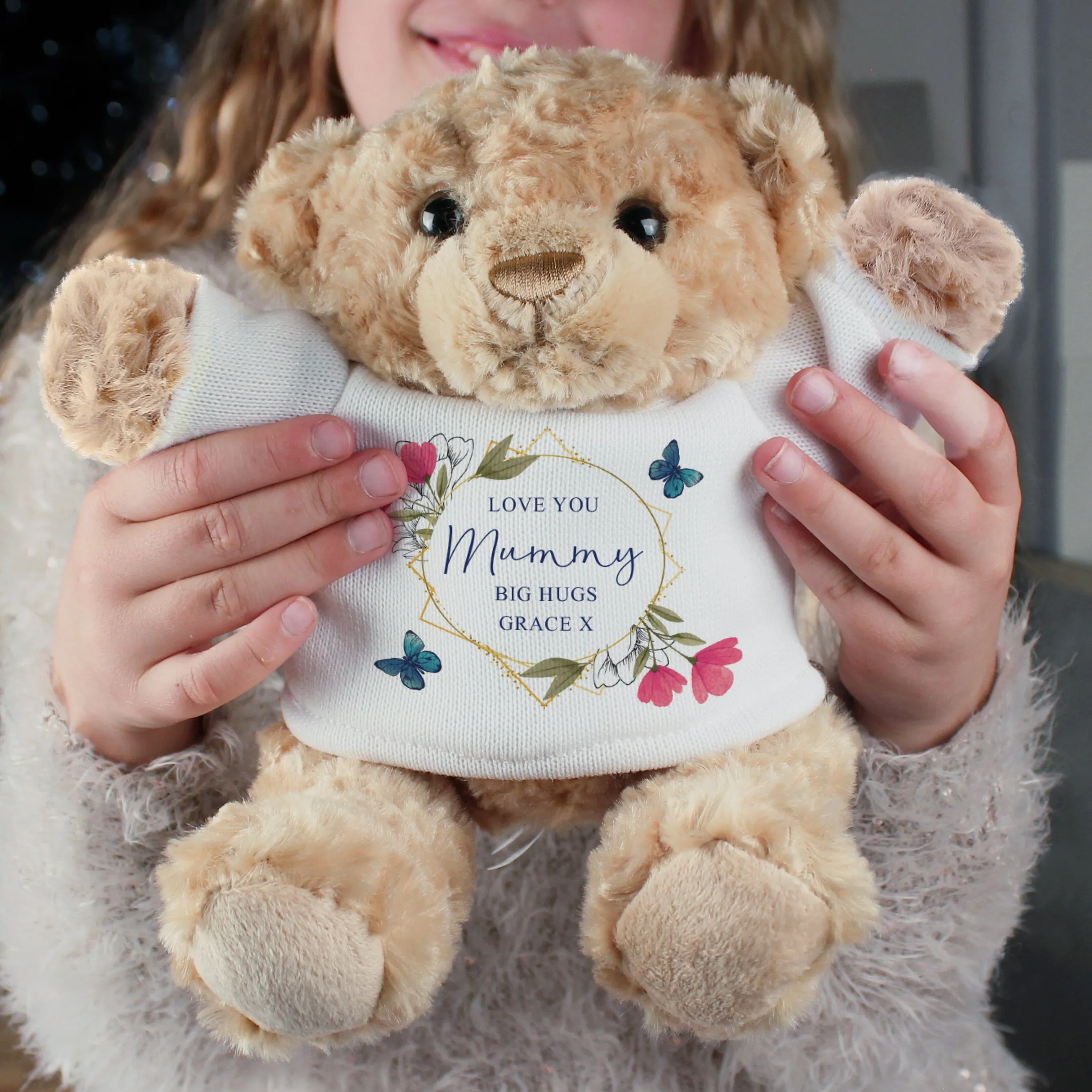 Personalised Teddy Bear - Geometric Design