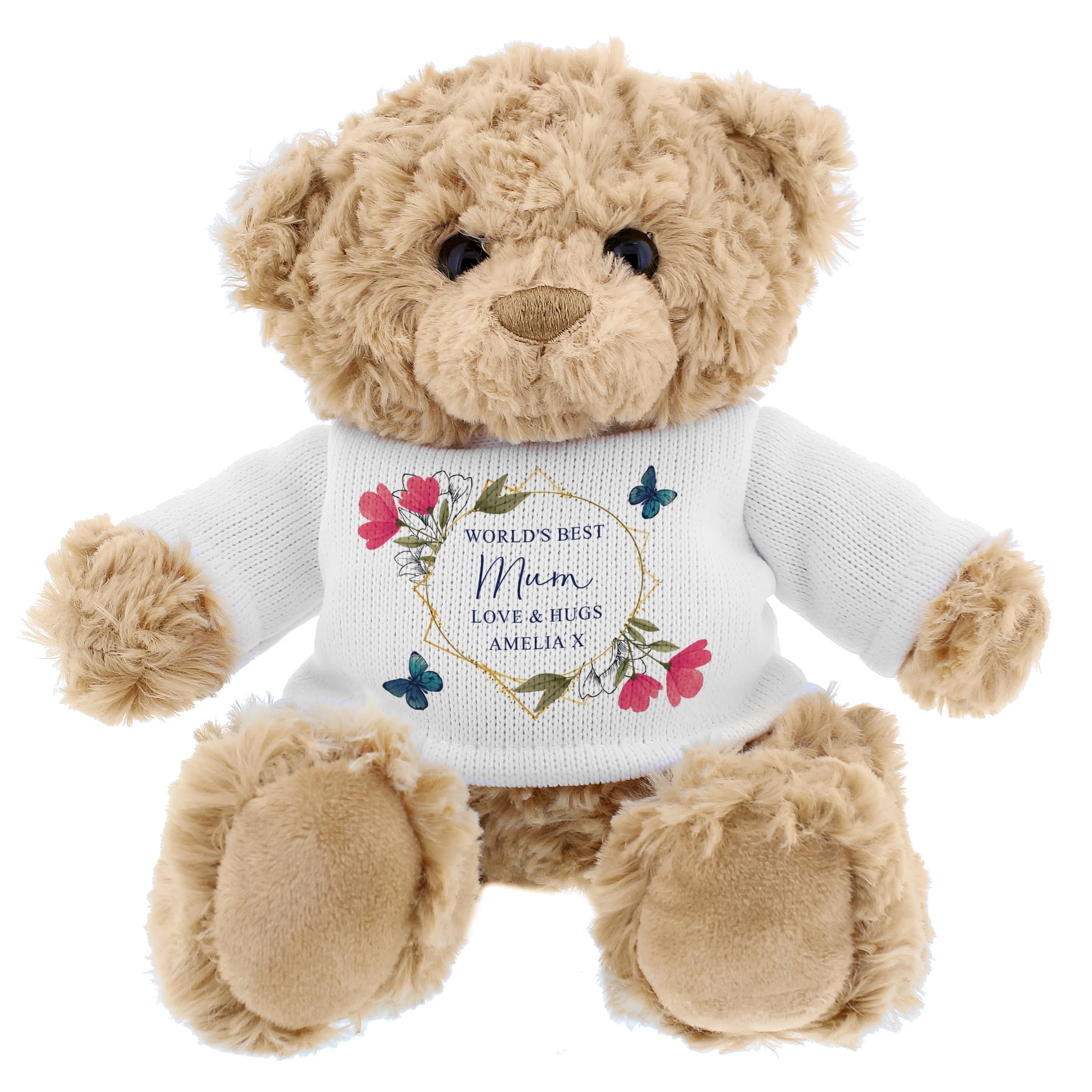 Personalised Teddy Bear - Geometric Design