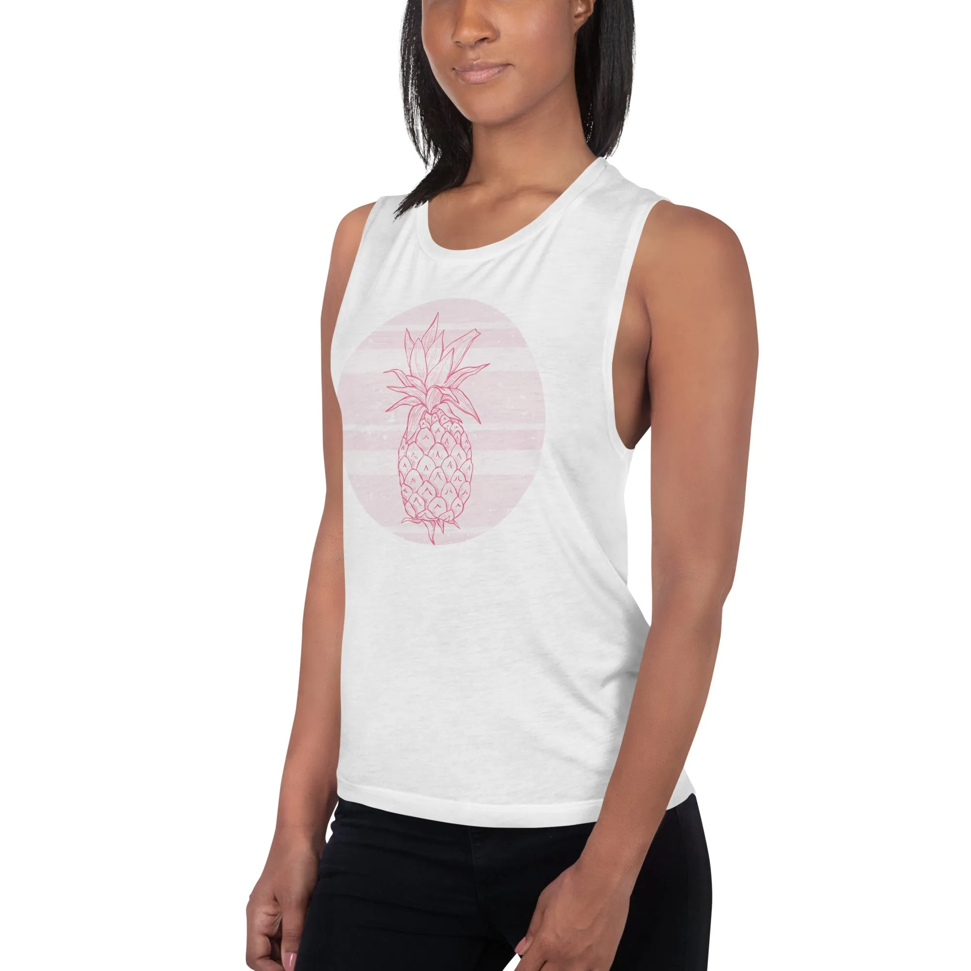 Pineapple muscle tank top for women, lioness-love