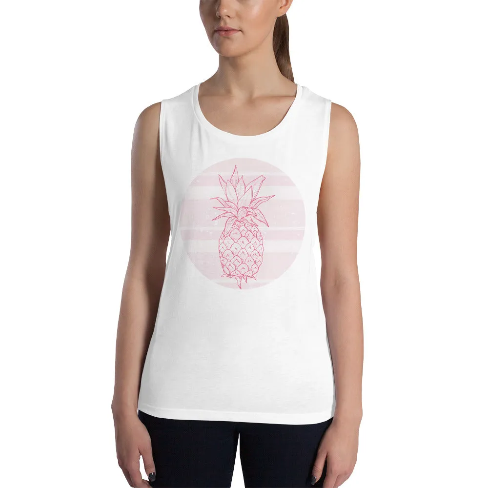 Pineapple muscle tank top for women, lioness-love