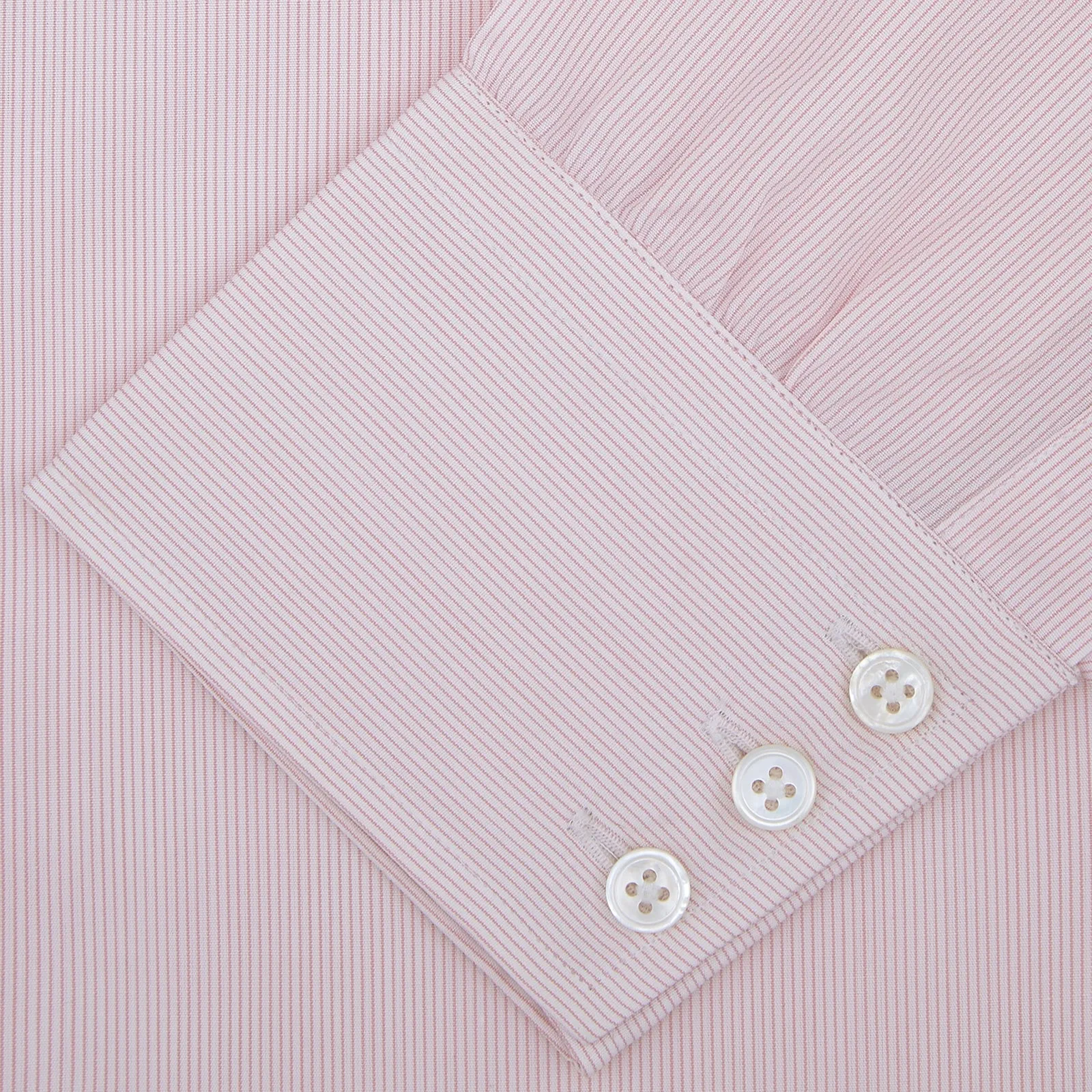 Pink Hairline Stripe Shirt with T&A Collar and 3-Button Cuffs
