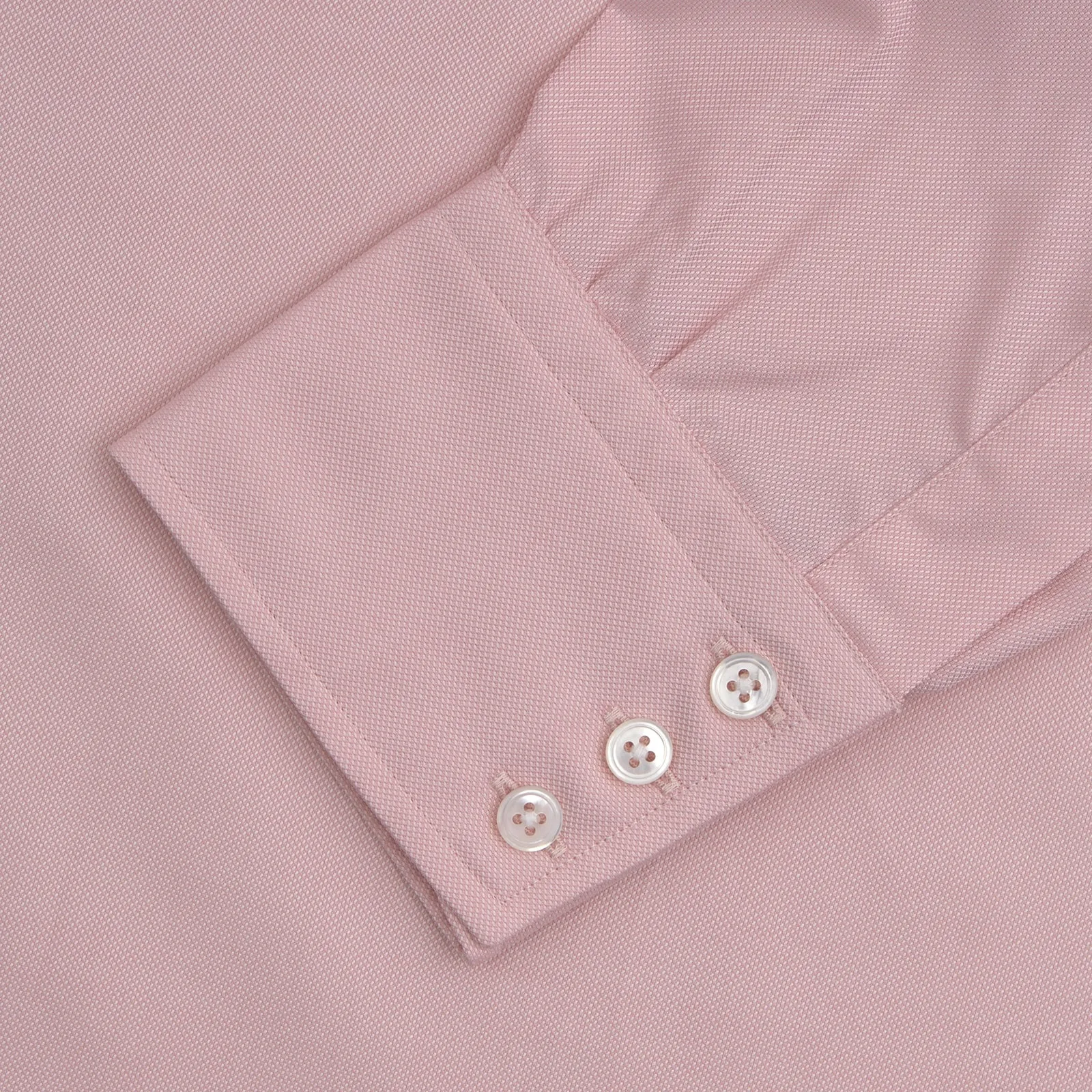 Pink Superfine Oxford Cotton Shirt with T&A Collar and Double Cuffs