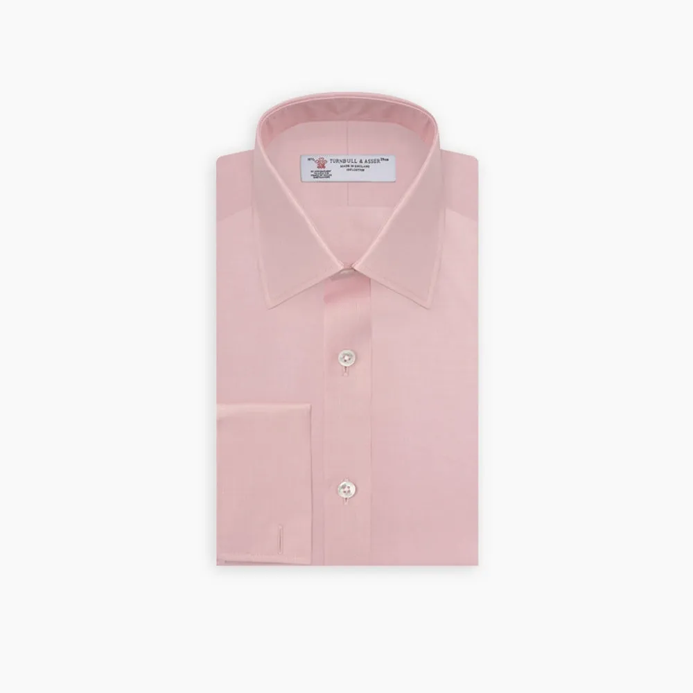 Pink Superfine Oxford Cotton Shirt with T&A Collar and Double Cuffs