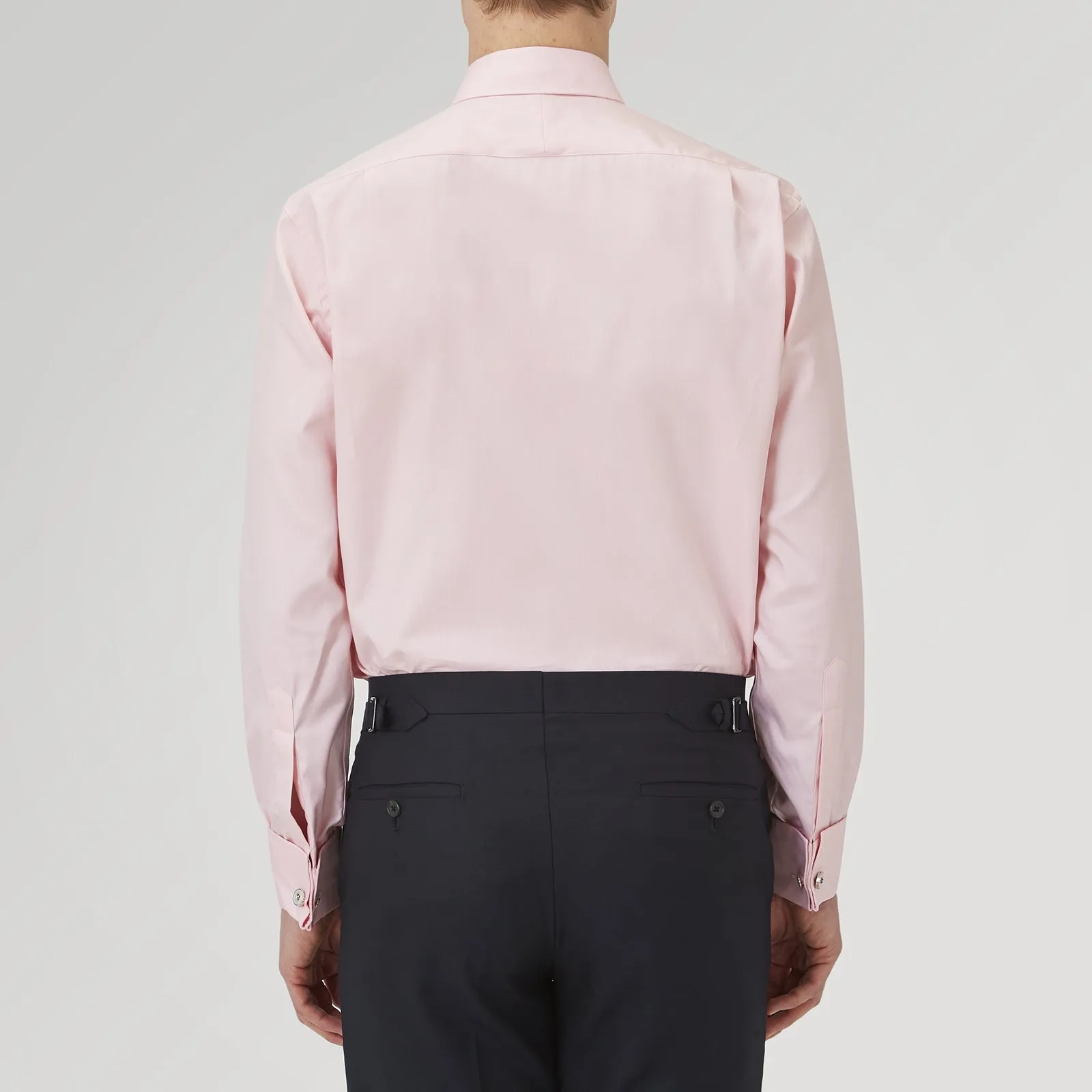 Pink Superfine Oxford Cotton Shirt with T&A Collar and Double Cuffs