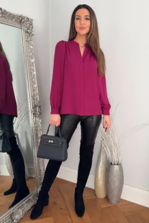 Plum Elegant Shirt Blouse