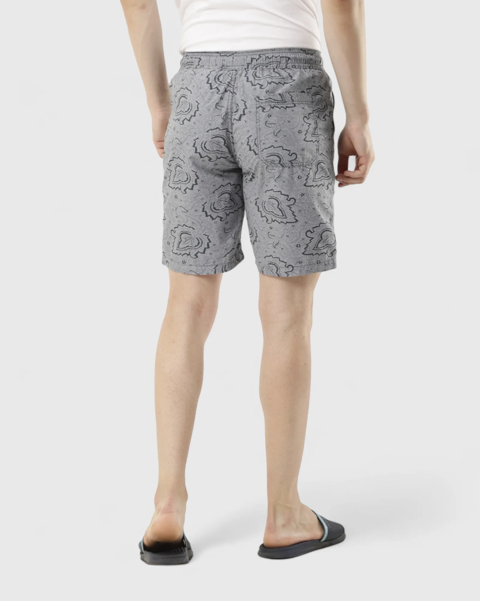 Printed Light Grey Comfort Shorts