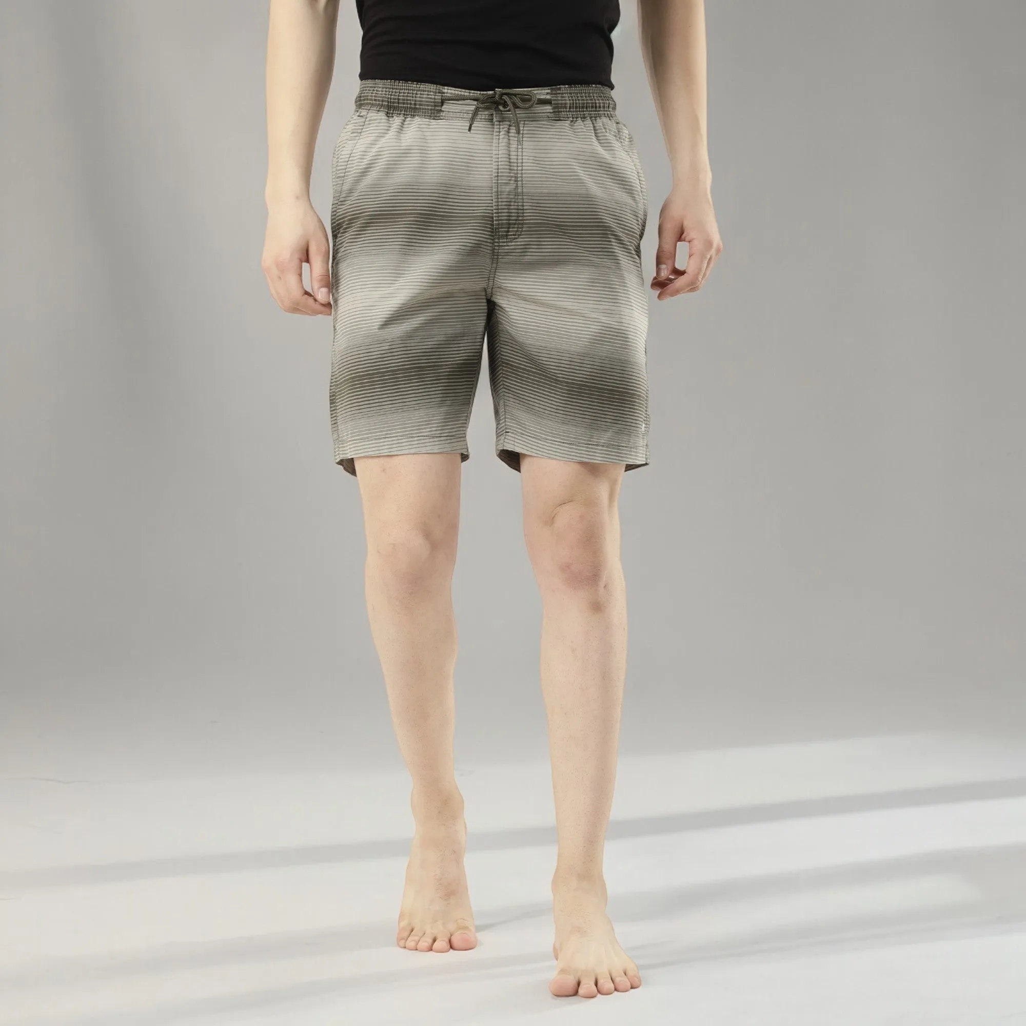 Printed Olive Comfort Shorts