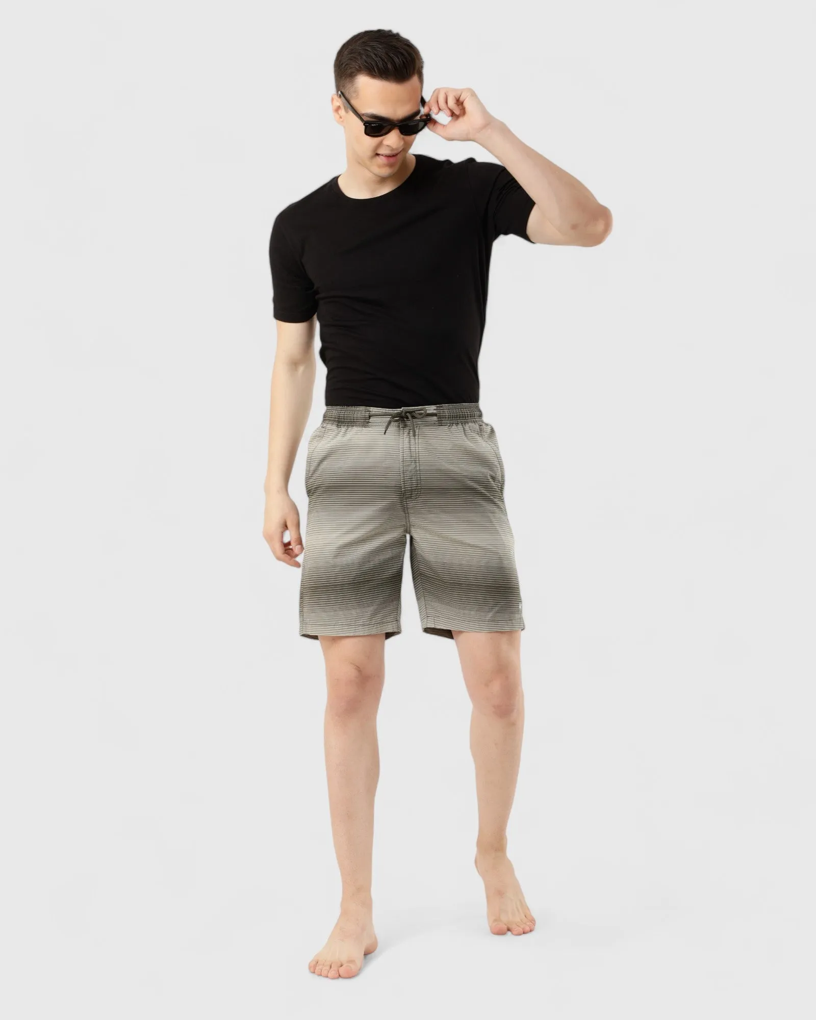 Printed Olive Comfort Shorts