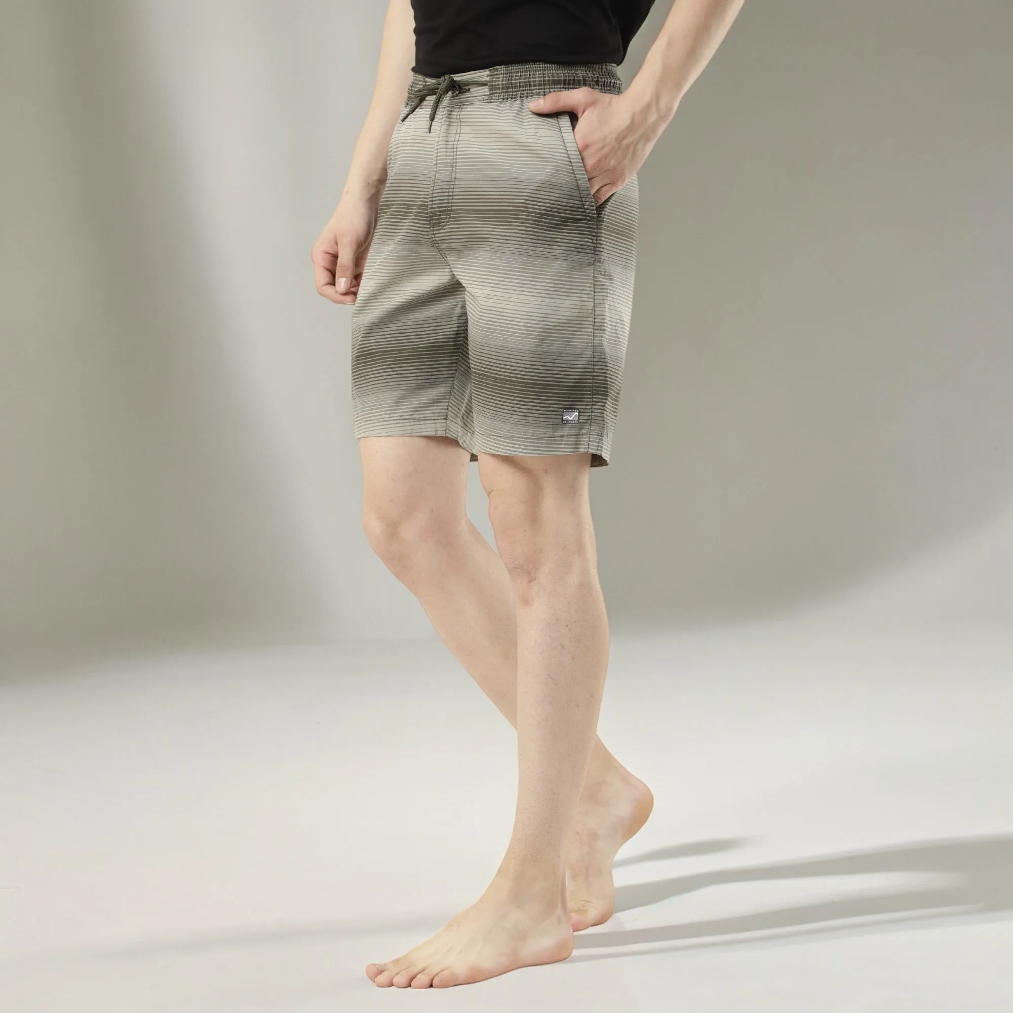 Printed Olive Comfort Shorts