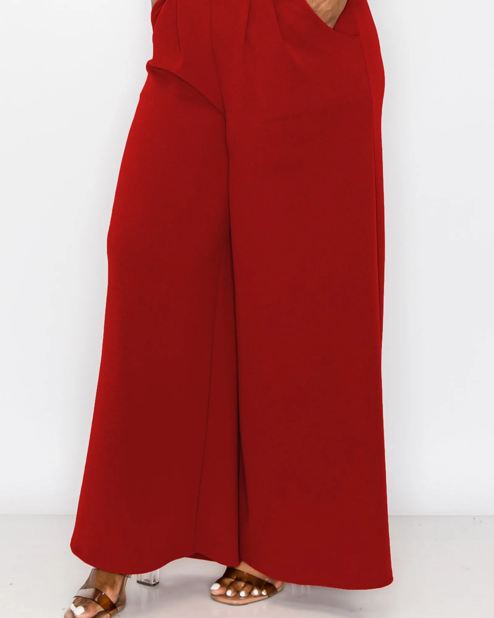 Rachel Wide Leg Pocket Pants | Cognac