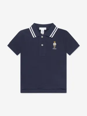 Ralph Lauren Baby Boys Bear Polo Shirt in Navy