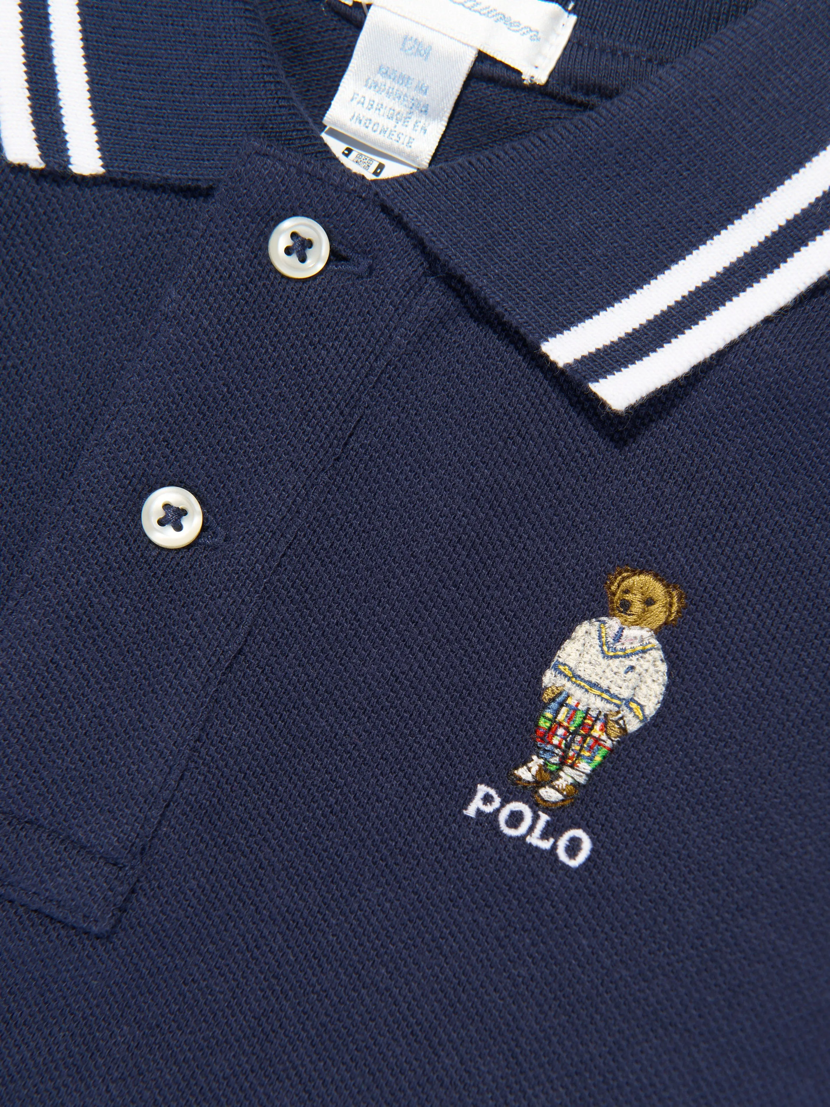 Ralph Lauren Baby Boys Bear Polo Shirt in Navy