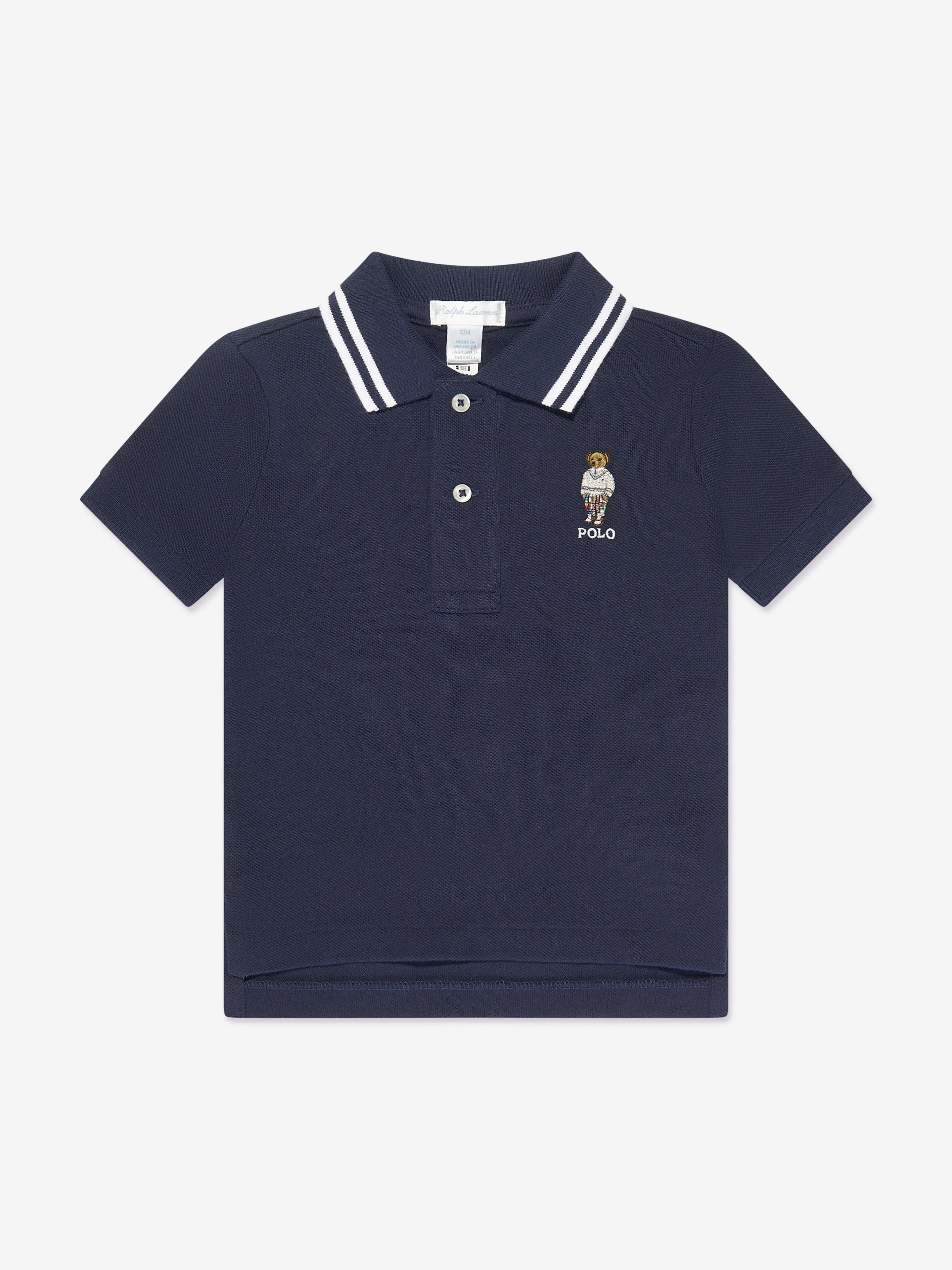 Ralph Lauren Baby Boys Bear Polo Shirt in Navy