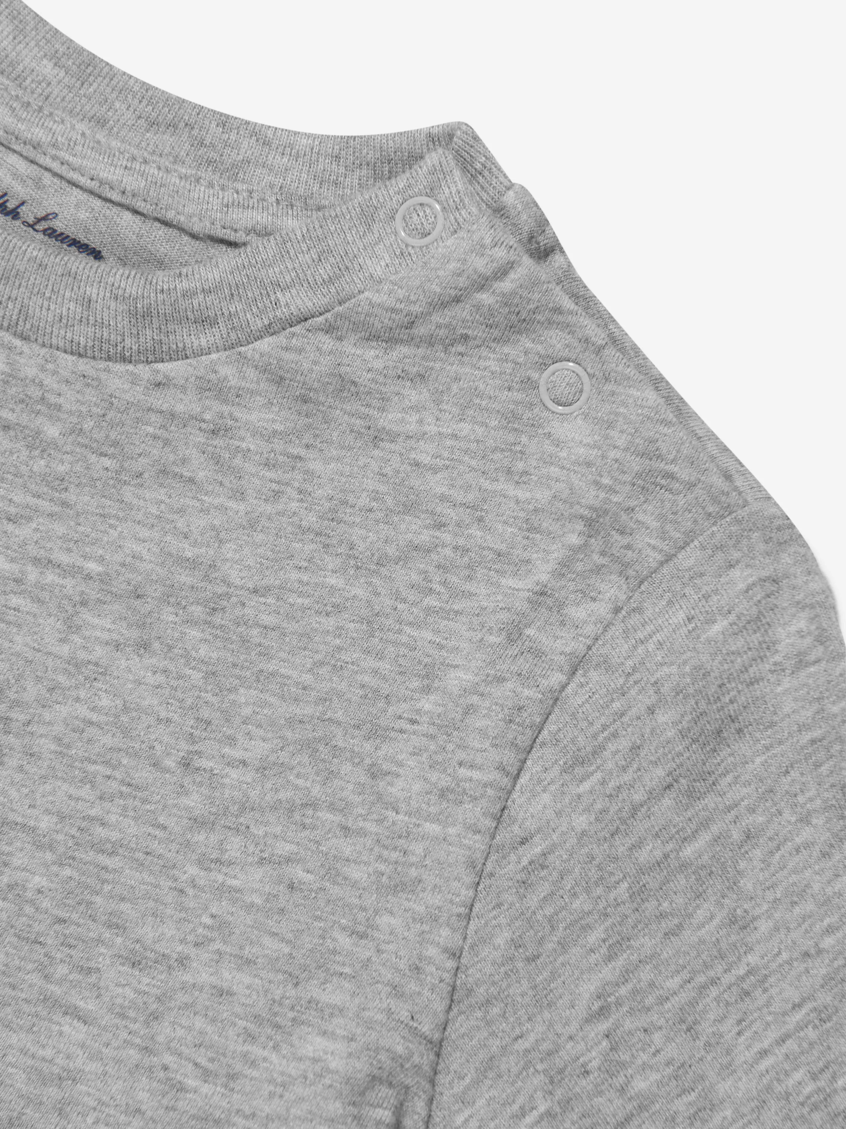 Ralph Lauren Baby Boys Polo Logo T-Shirt in Grey