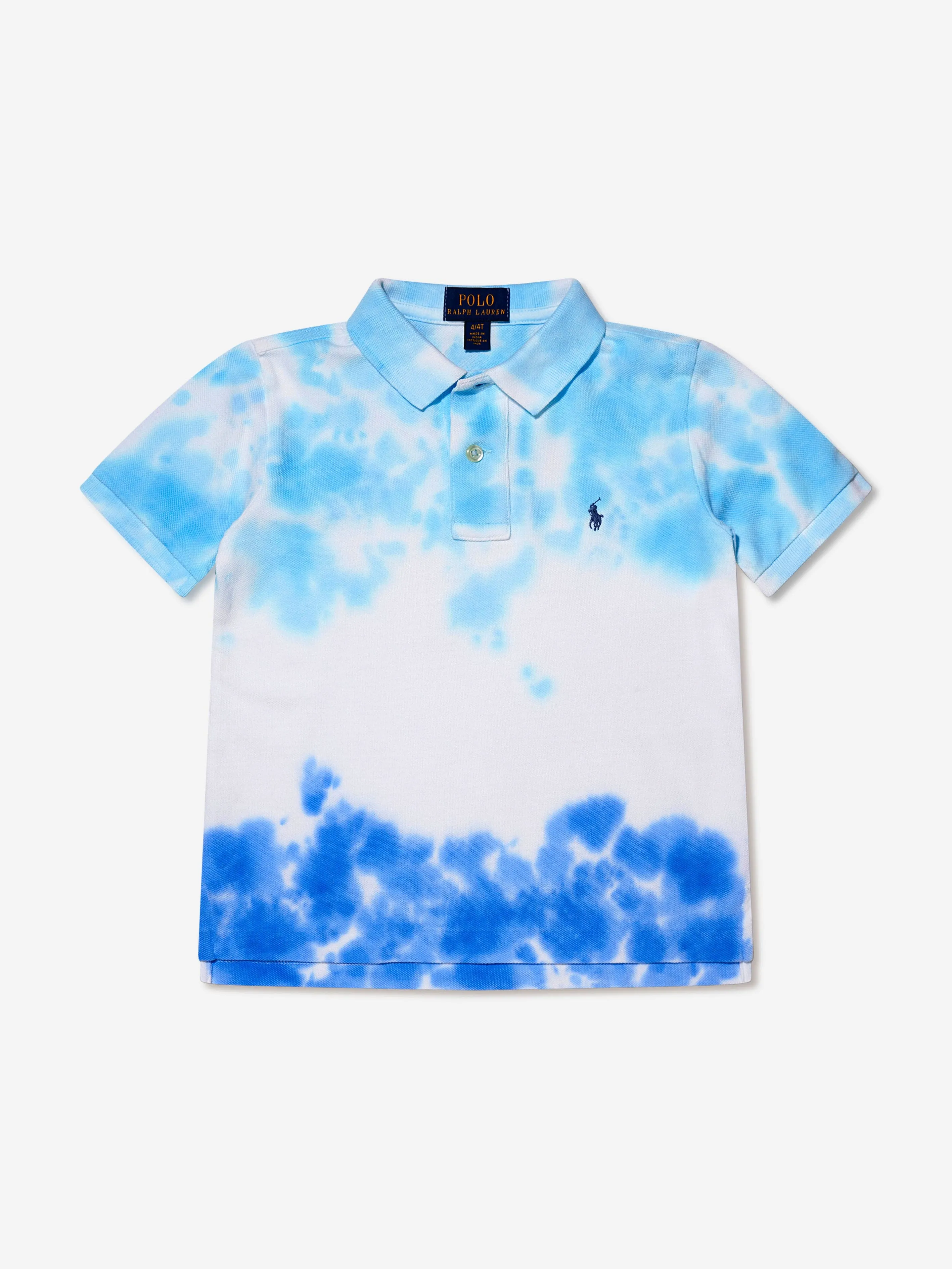 Ralph Lauren Boys Tie Dye Polo Shirt in Blue