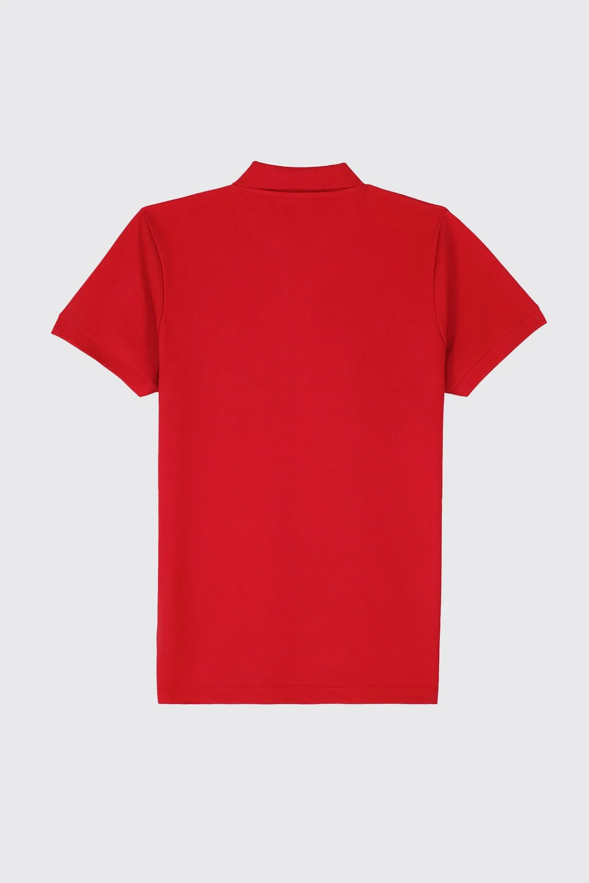 Red Contrast Panelled Embroidered Polo Shirt - S23 - MP0229R