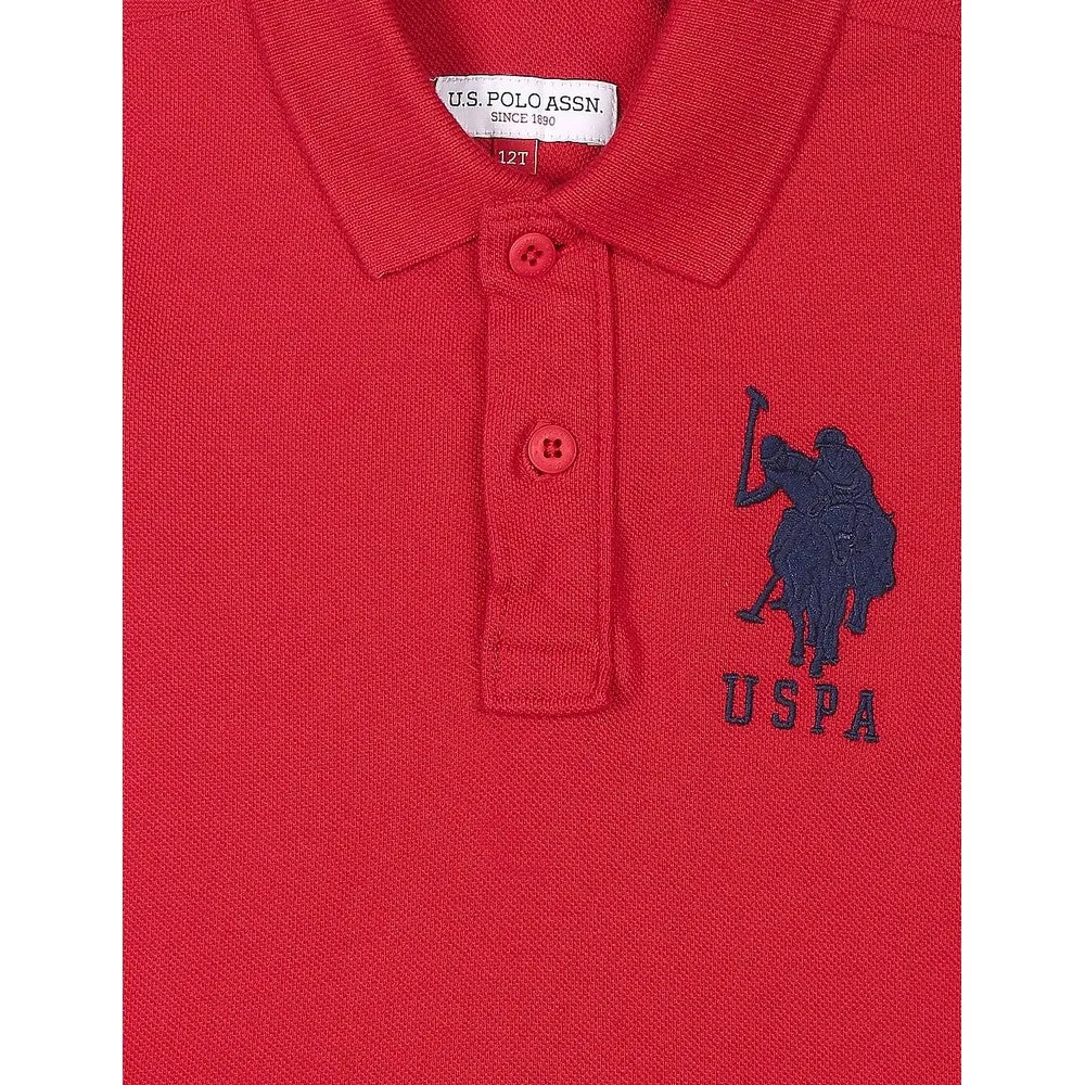 Red Cotton Pique Polo T-Shirt