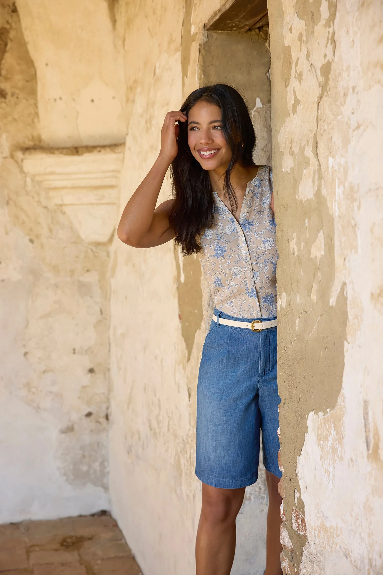 Relaxed Bermuda Denim Shorts - Corfu