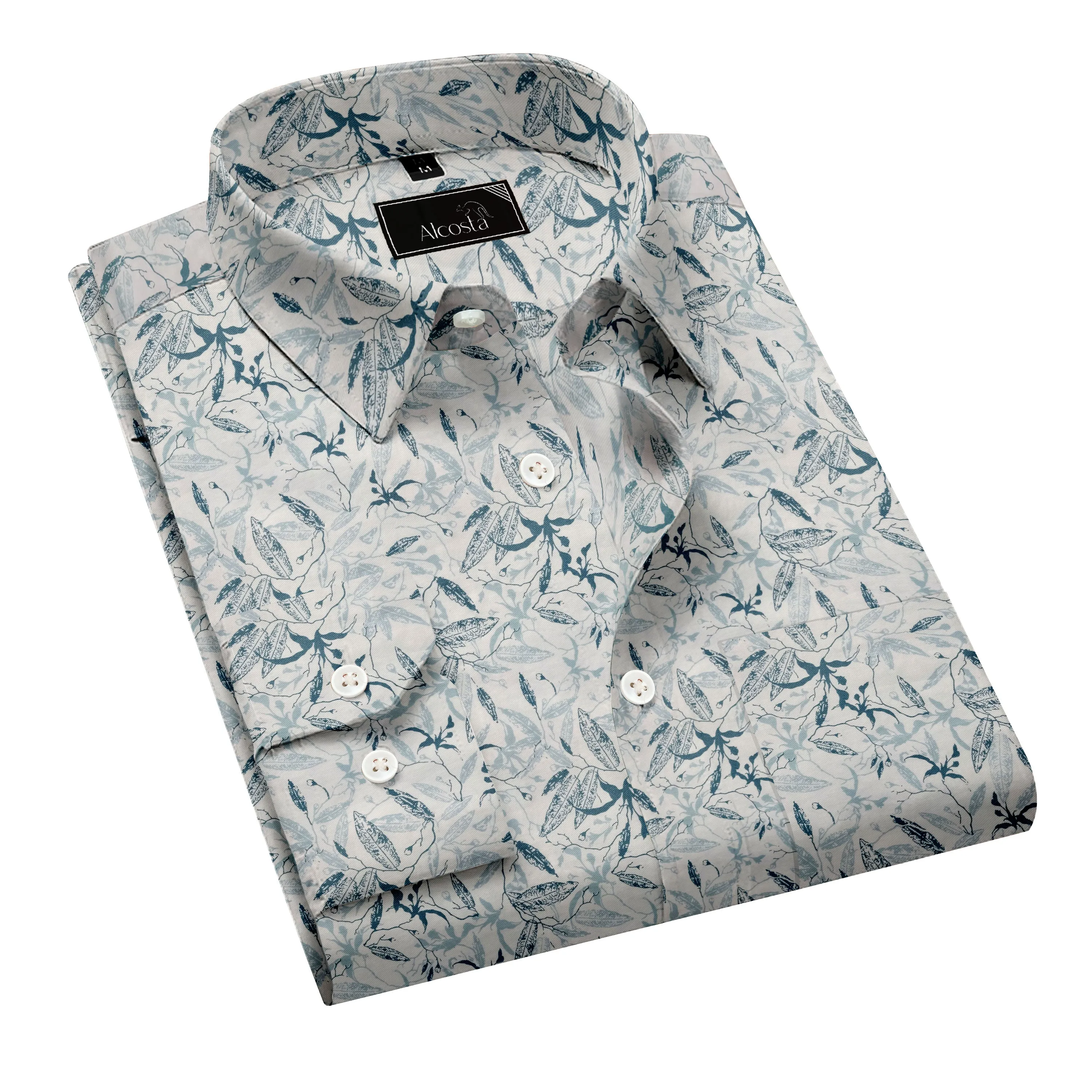RELAXED PRINTED CASUAL LYCRA  COTTON SHIRT