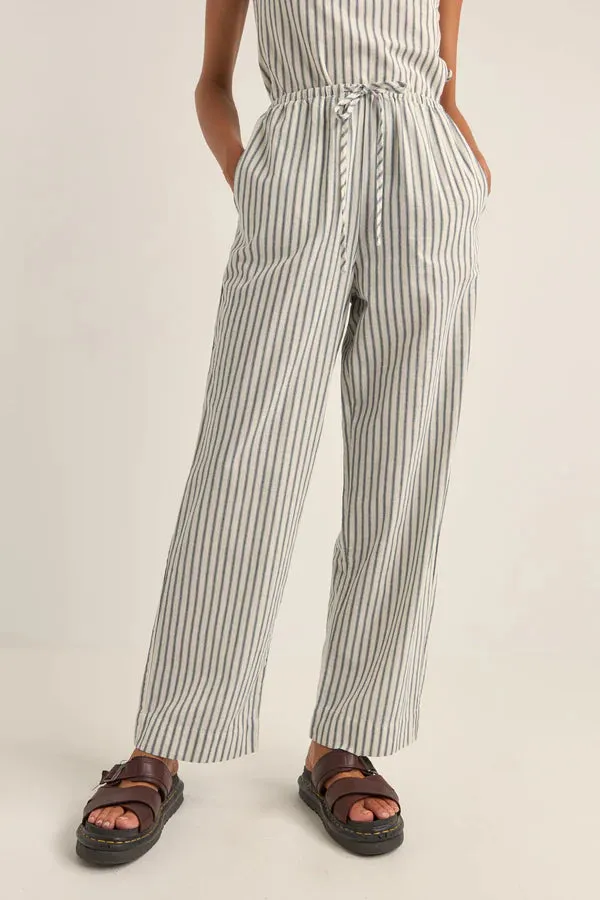 Rhythm Frankie Elastic Pant - Navy Stripe