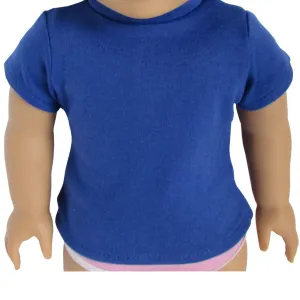 Royal Blue T-Shirt for 18-inch dolls