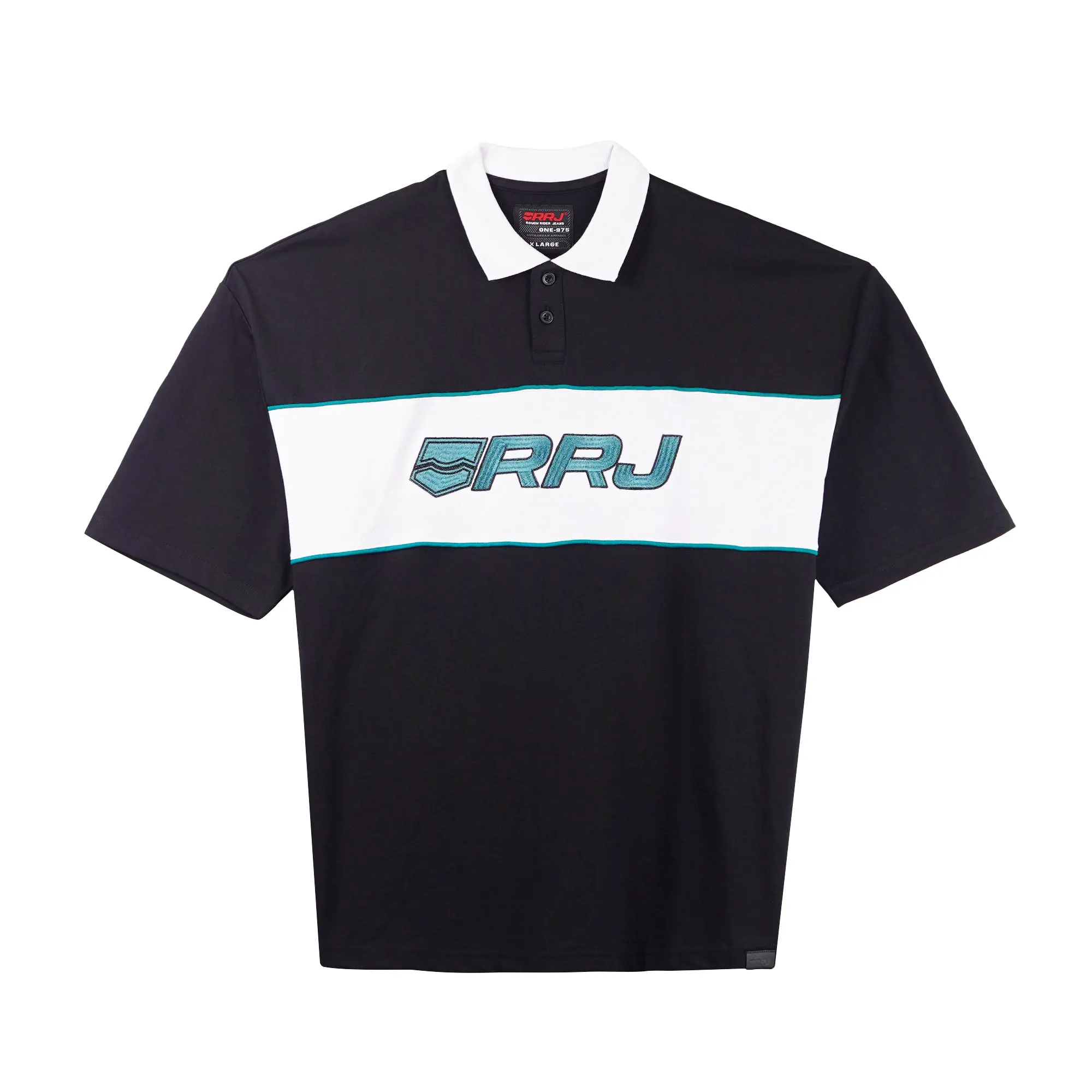 RRJ Basic Collared for Men Oversized Fitting Terry Fabric Trendy fashion Casual Top Black Polo shirt for Men 135973 (Black)