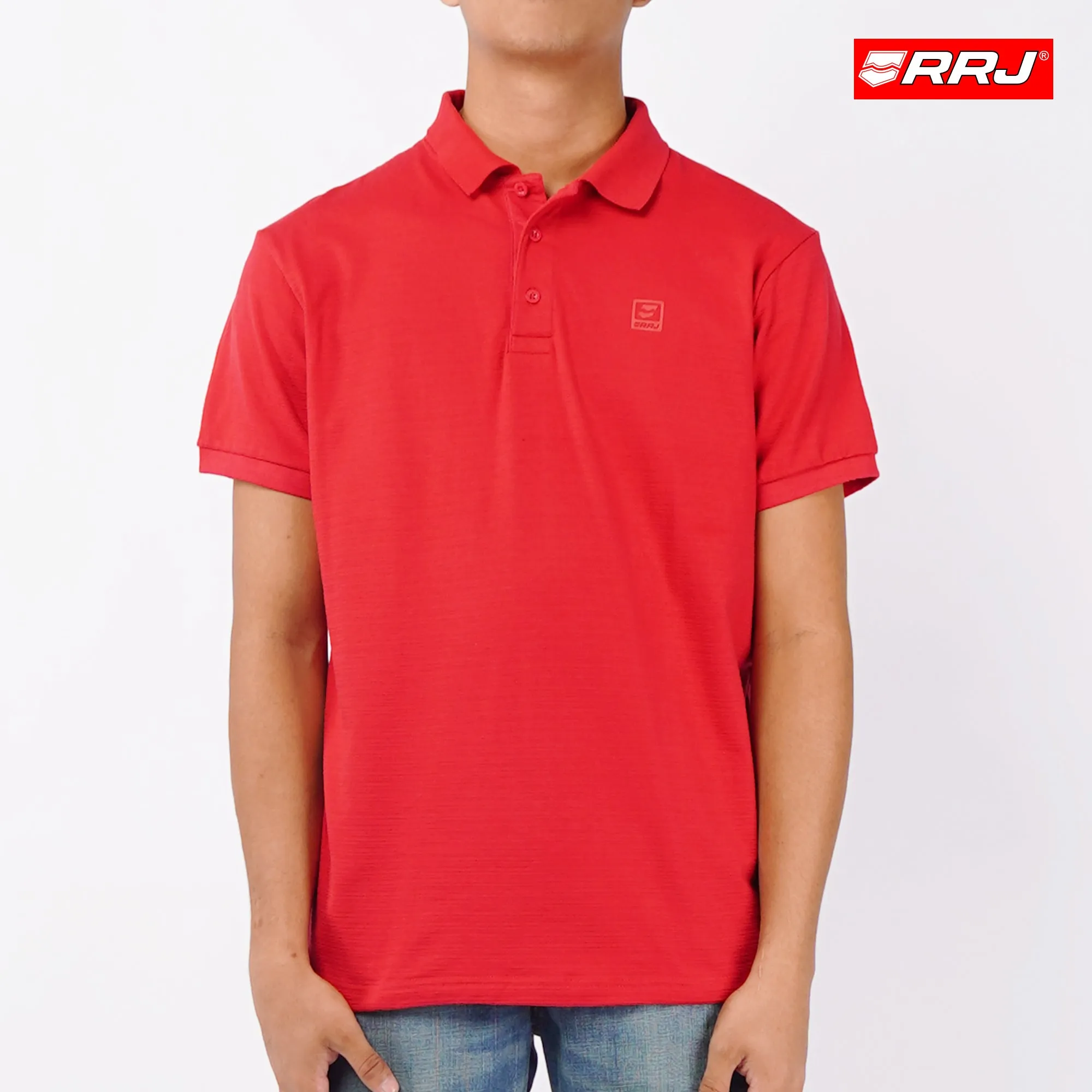 RRJ Basic Collared for Men Semi Body Fitting Polo shirt for Men 107695 (Red)