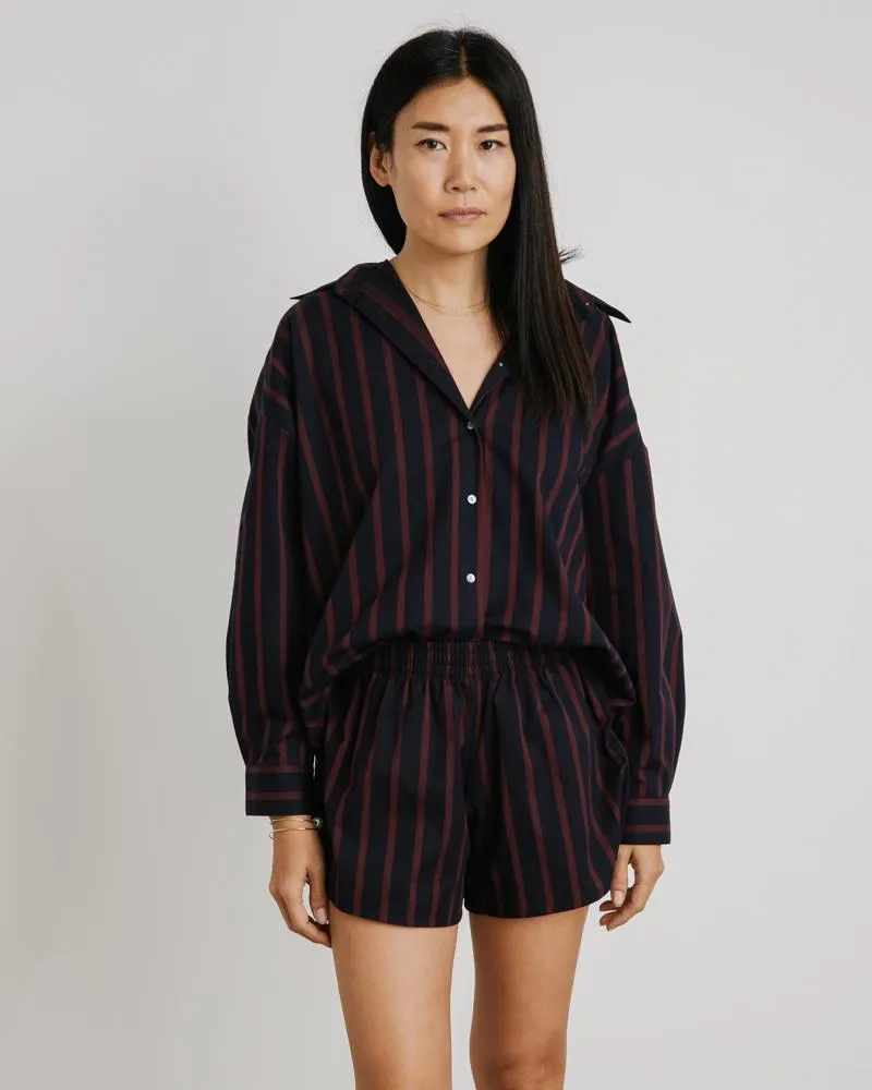 Running Short in Navy/Wine