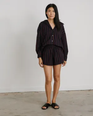 Running Short in Navy/Wine