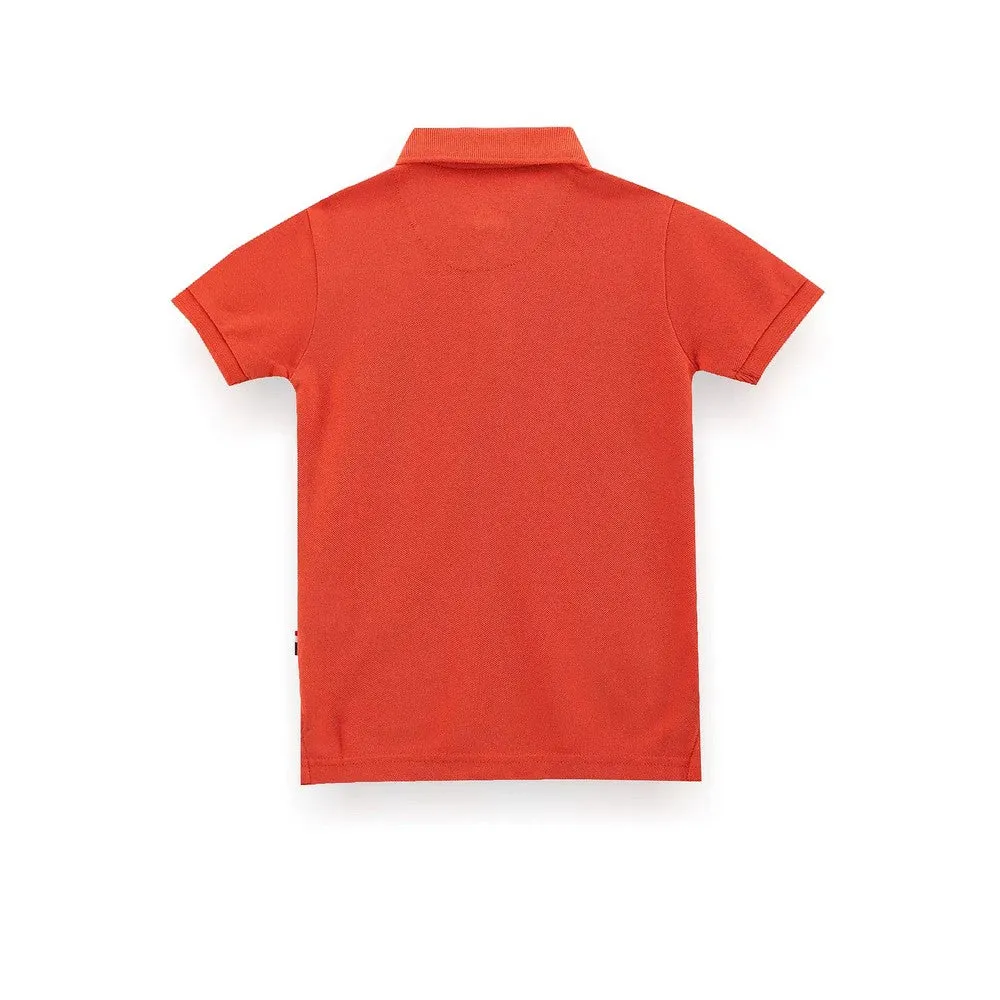 Rust Cotton Pique Polo T-Shirt