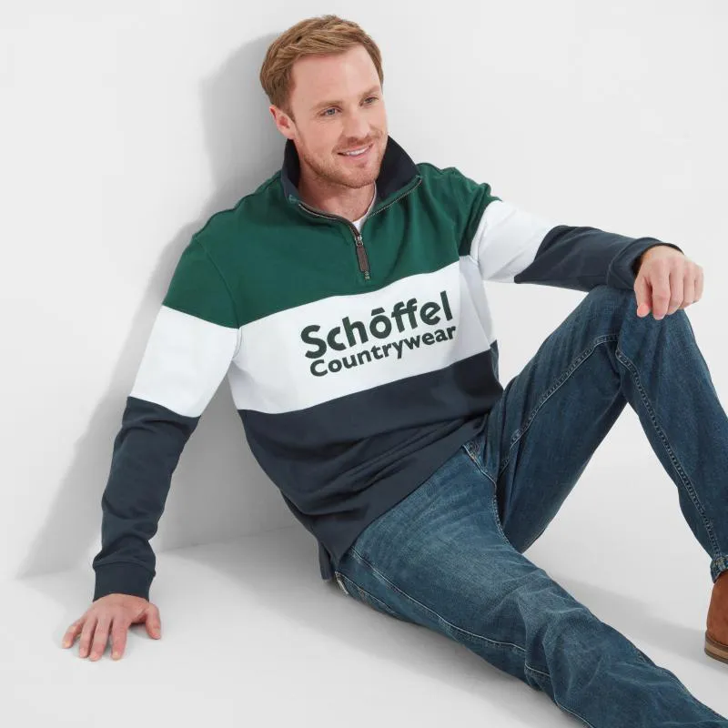 Schoffel Exeter Heritage 1/4 Zip Jumper - Navy