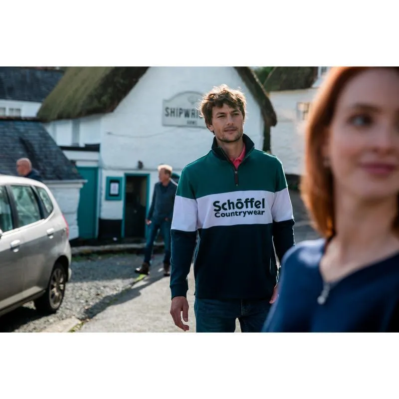 Schoffel Exeter Heritage 1/4 Zip Jumper - Navy